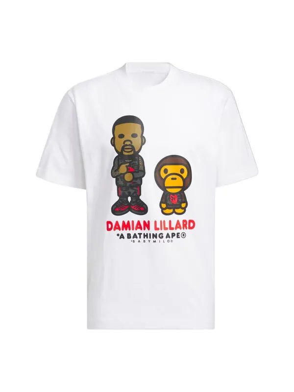Футболка x bape dame 9 графическая футболка Adidas — изображение 1 из 3, белый