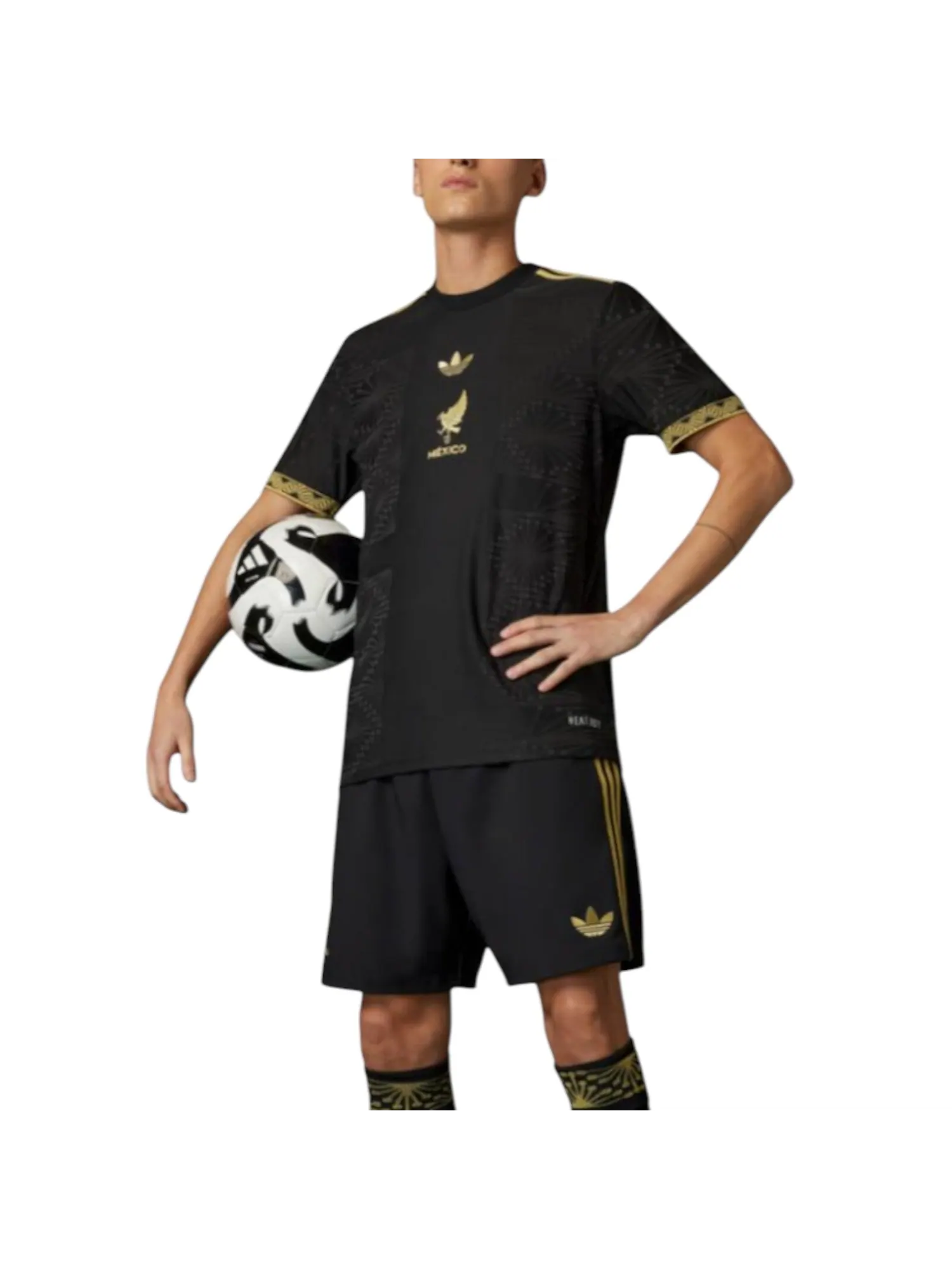 Джерси adidas x Mexico Gold Jersey Slim Fit Asia Sizing 'Black' — изображение 2 из 3, черный