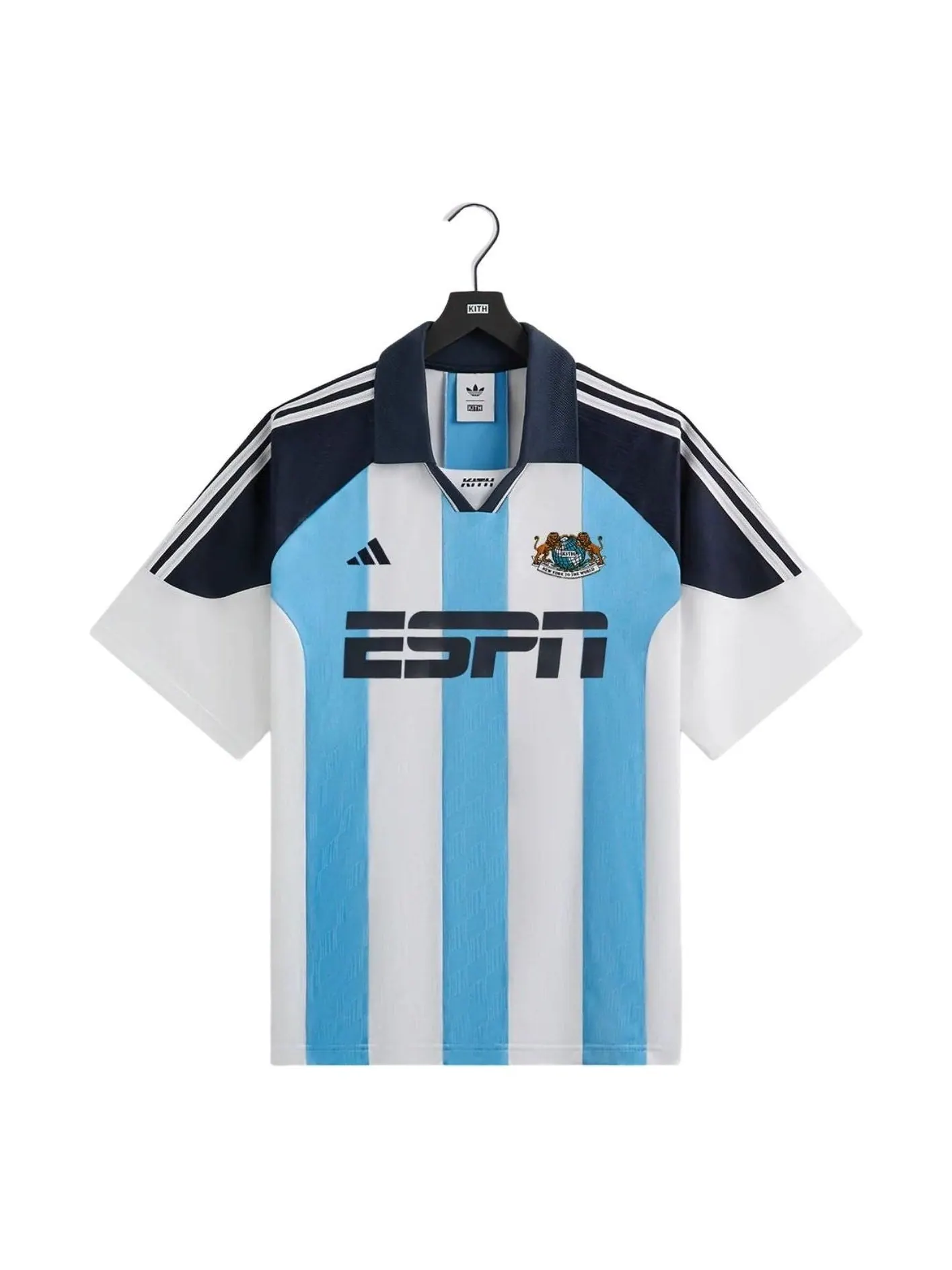 Футболка KITH для Adidas Football ESPN, цвет «белый и синий», модель — изображение 1 из 2