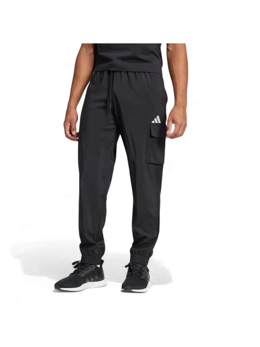 Спортивные брюки adidas Essentials Small Logo Cargo Pants 'Black' — изображение 2 из 4, черный