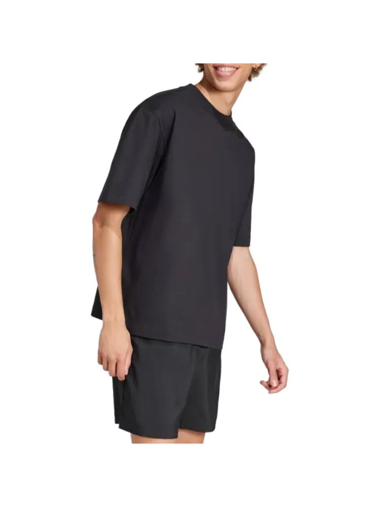 Футболка adidas Essentials Loose Fit 3 Bar Logo T-Shirt 'Black White' — изображение 3 из 4, черный