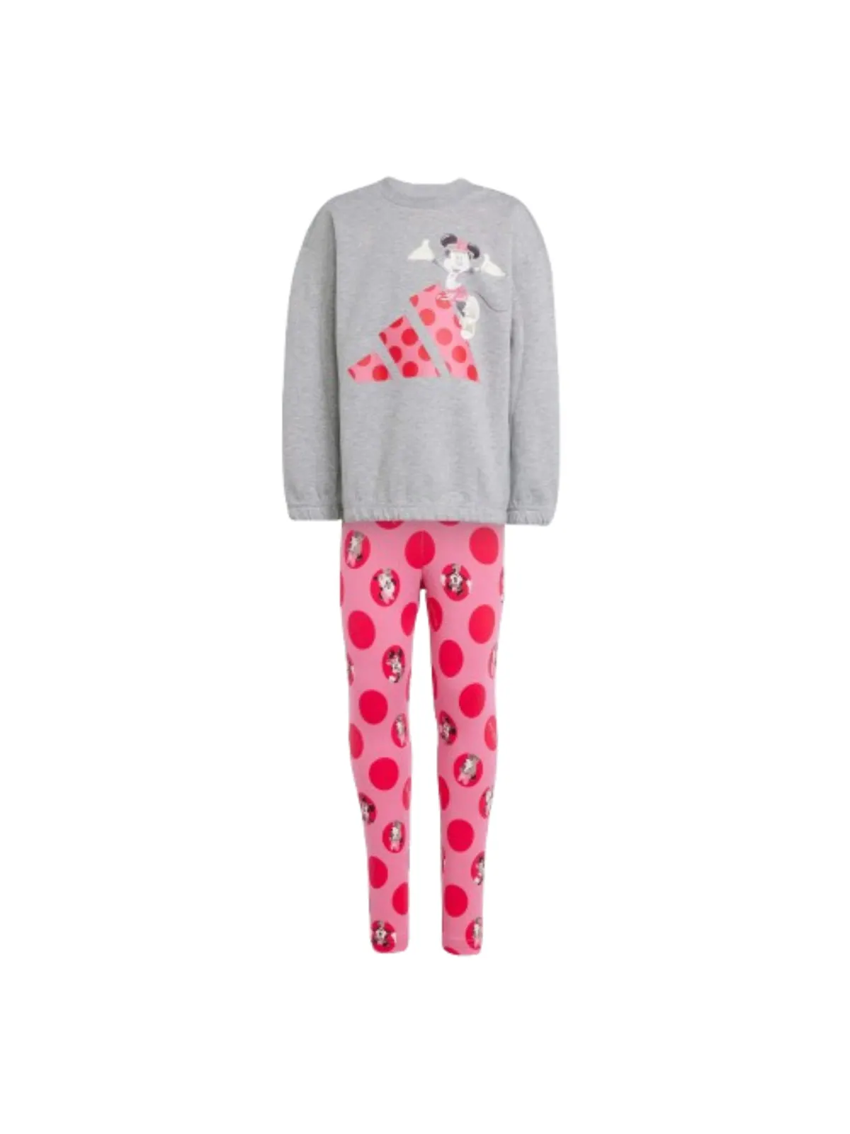 (P.S.) Спортивный комплект Adidas x Disney Minnie Mouse Joggers Set 'Grey Pink' — изображение 3 из 3, серый/розовый