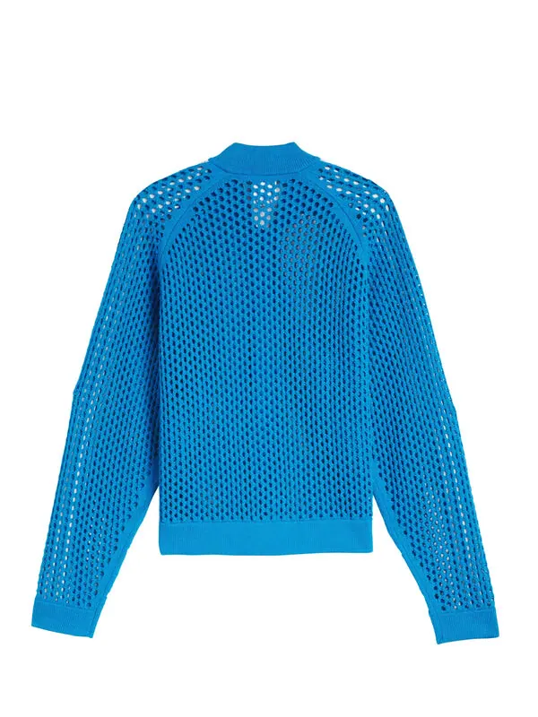 Куртка x clot fw24 вязаная крючком спортивная куртка азиатские размеры Adidas — изображение 2 из 4, яркий синий
