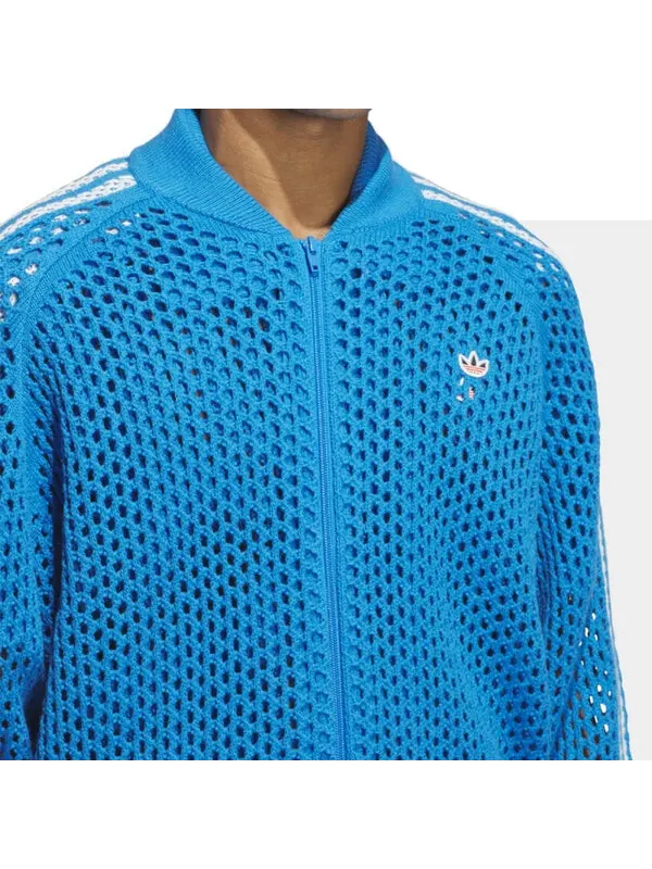 Куртка x clot fw24 вязаная крючком спортивная куртка азиатские размеры Adidas — изображение 4 из 4, яркий синий
