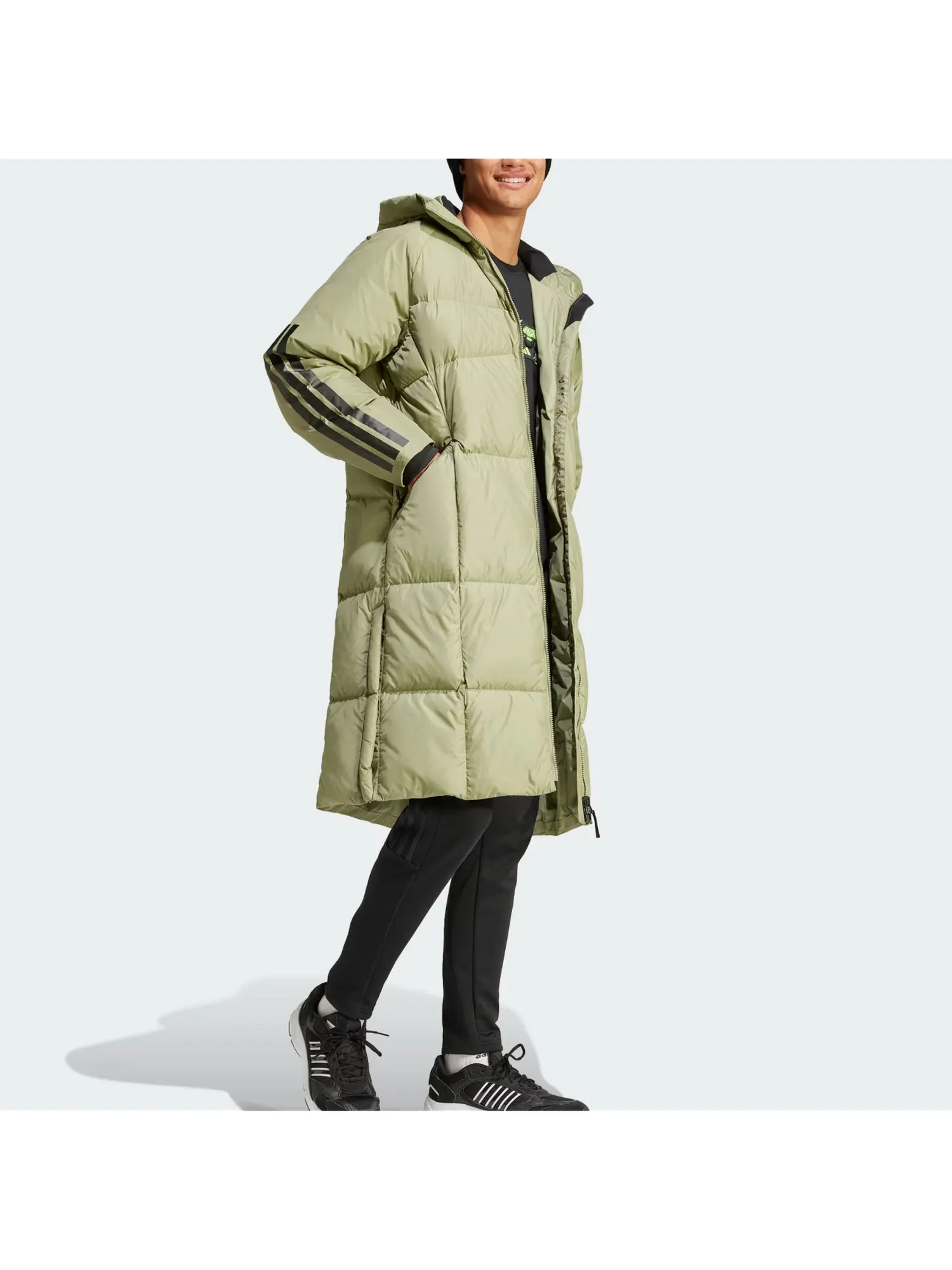 Пальто adidas Cold.Rdy Long Puffer Jacket 'Olive Green' — изображение 4 из 4, оливковый зеленый