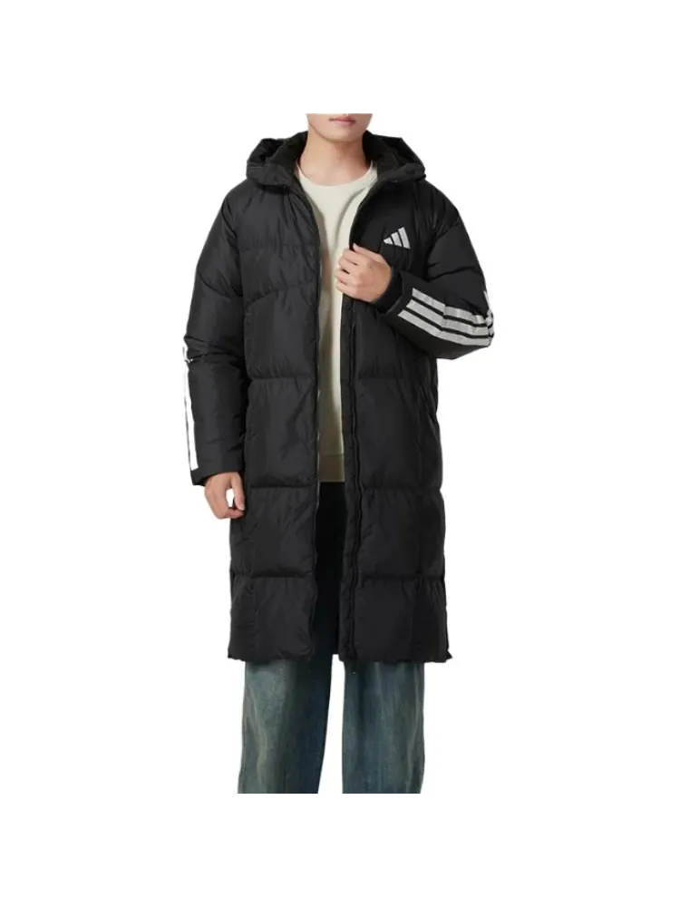 Пальто adidas LONG DOWN JKT Asia Sizing 'Black' — изображение 3 из 7, черный