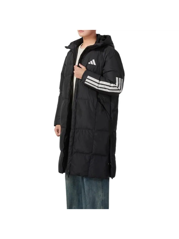 Пальто adidas LONG DOWN JKT Asia Sizing 'Black' — изображение 5 из 7, черный