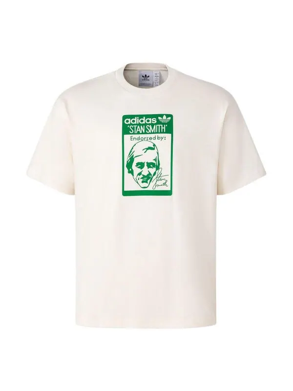 Футболка оригиналы stan smith футболка азиатские размеры Adidas — изображение 1 из 2, белый/зеленый