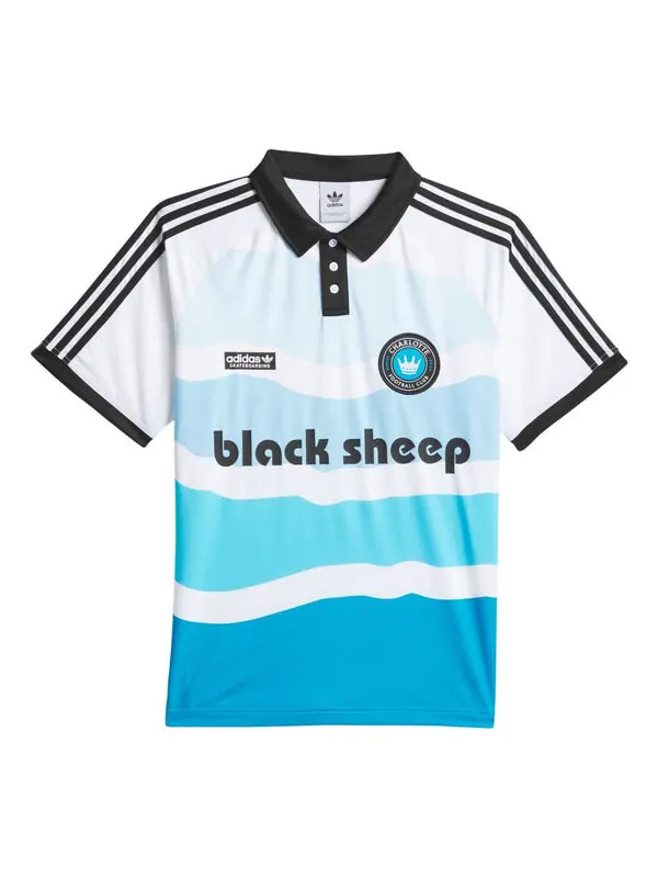 Рубашка поло cltfc x black sheep рубашка поло Adidas — изображение 1 из 2, белый/синий/черный