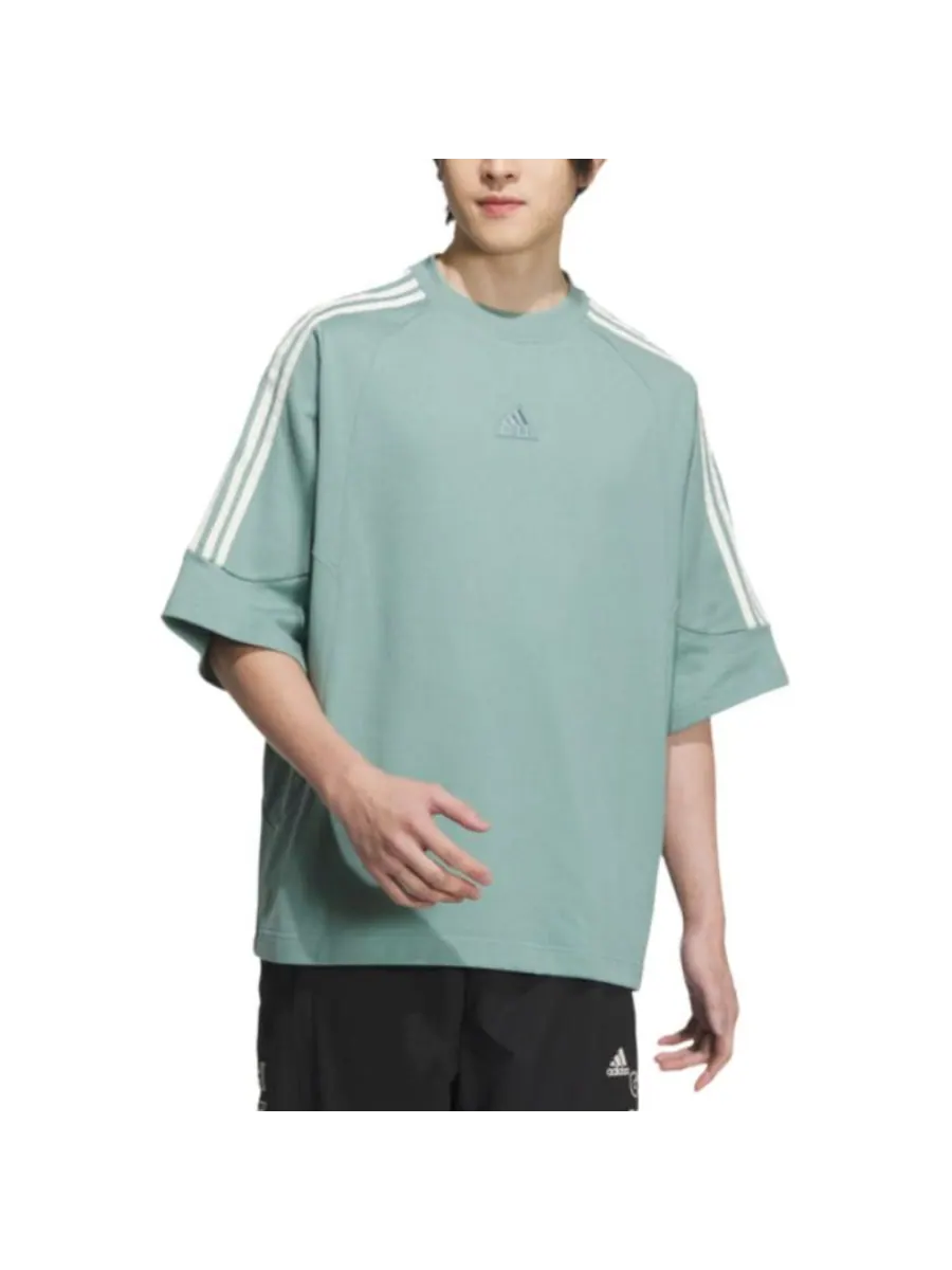 Футболка adidas Logo T-Shirt Asia Sizing 'Teal' — изображение 3 из 3, бирюзовый