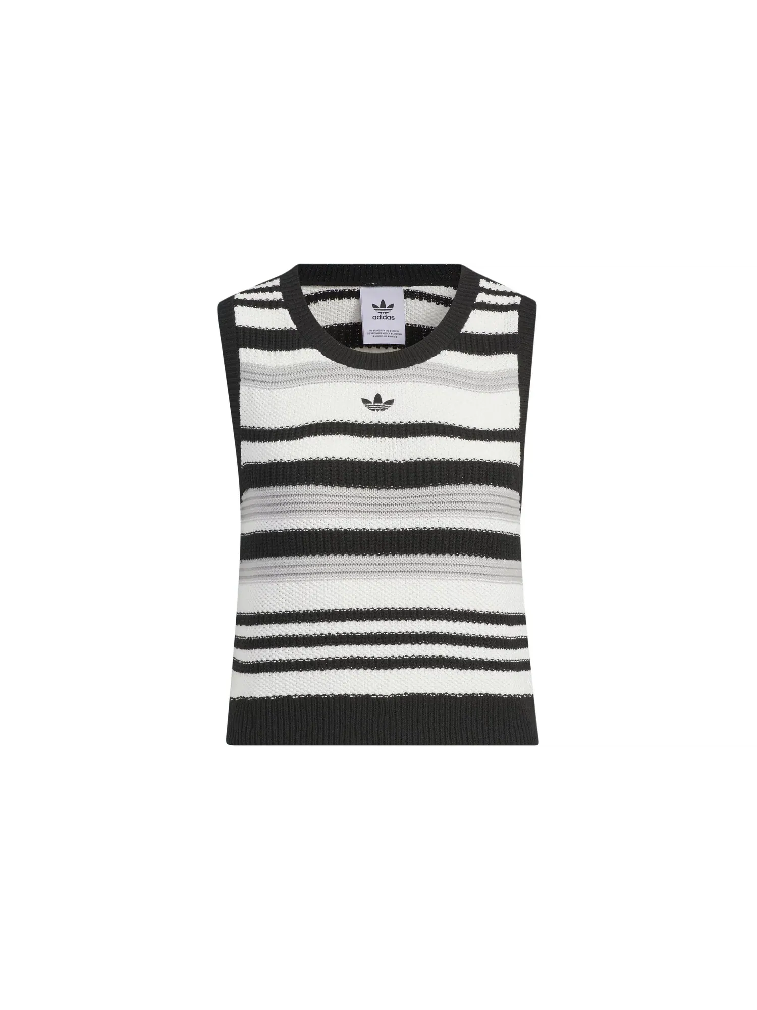 Жилетка Adidas Summer Knit Striped Tank Top — изображение 1 из 4, черный