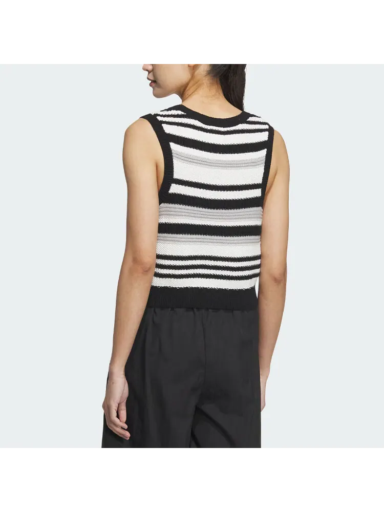 Жилетка Adidas Summer Knit Striped Tank Top — изображение 3 из 4, черный