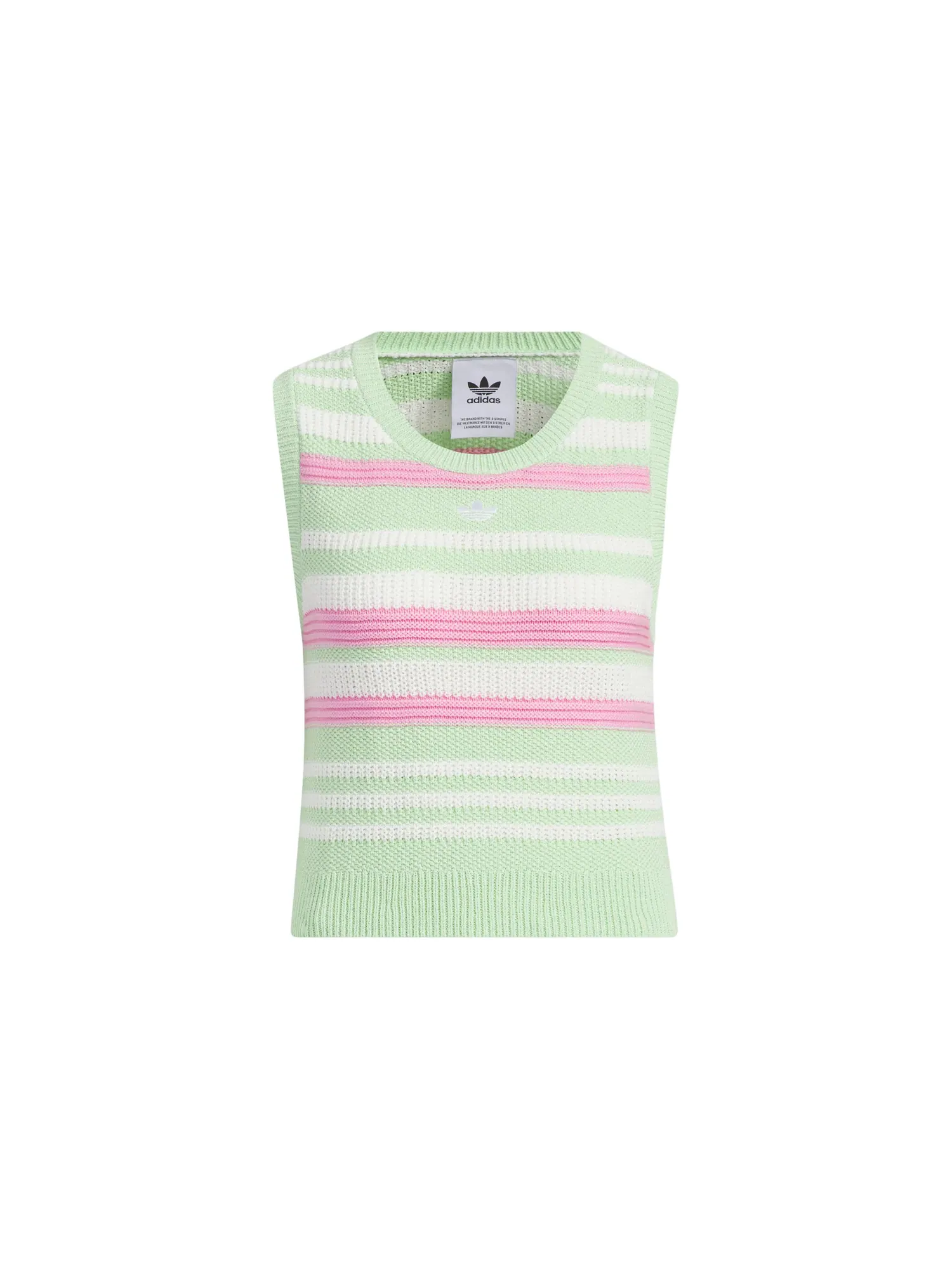 Жилетка Adidas Summer Knit Striped Tank Top — изображение 1 из 5, светлый зеленый