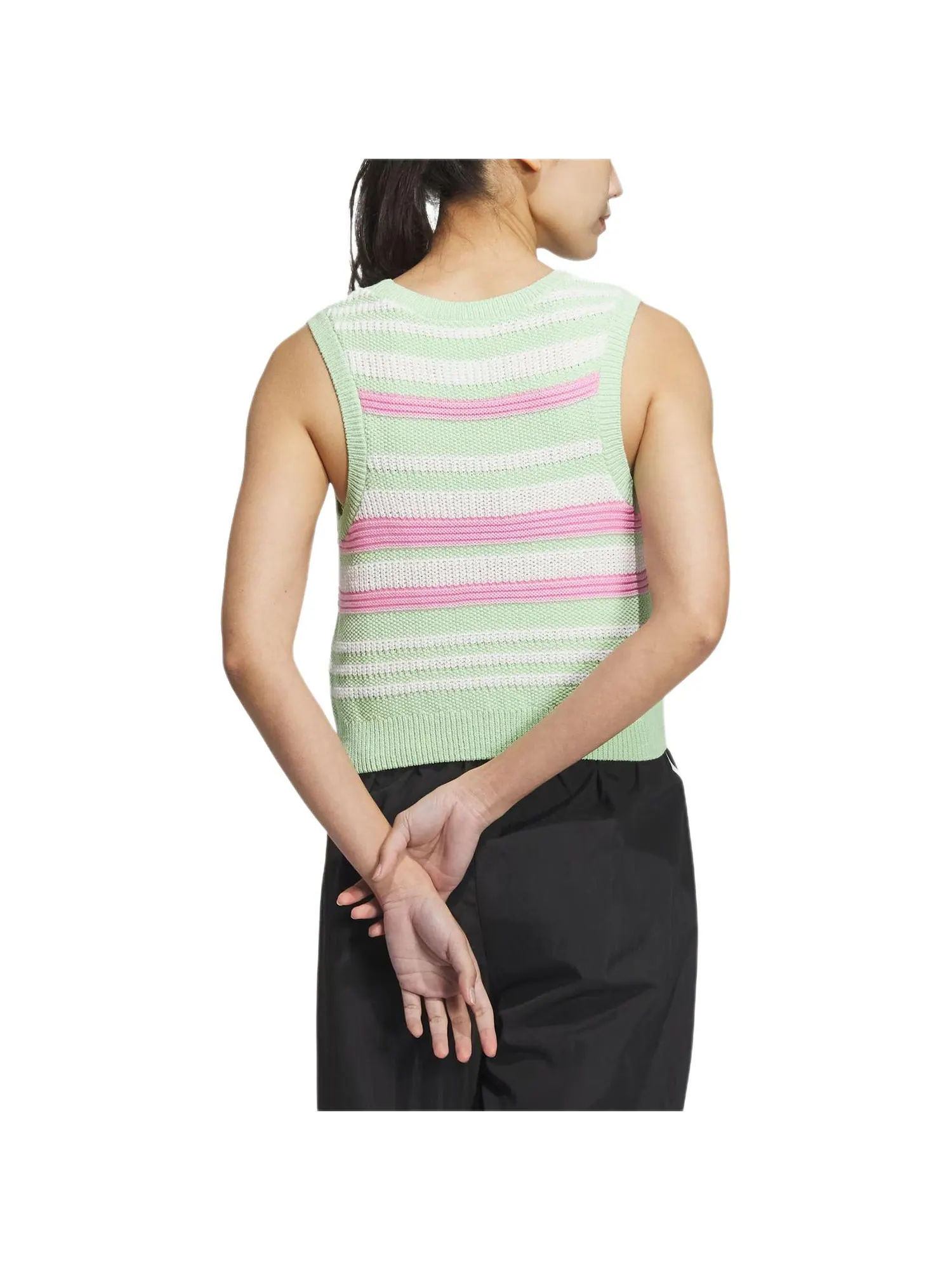 Жилетка Adidas Summer Knit Striped Tank Top — изображение 3 из 5, светлый зеленый