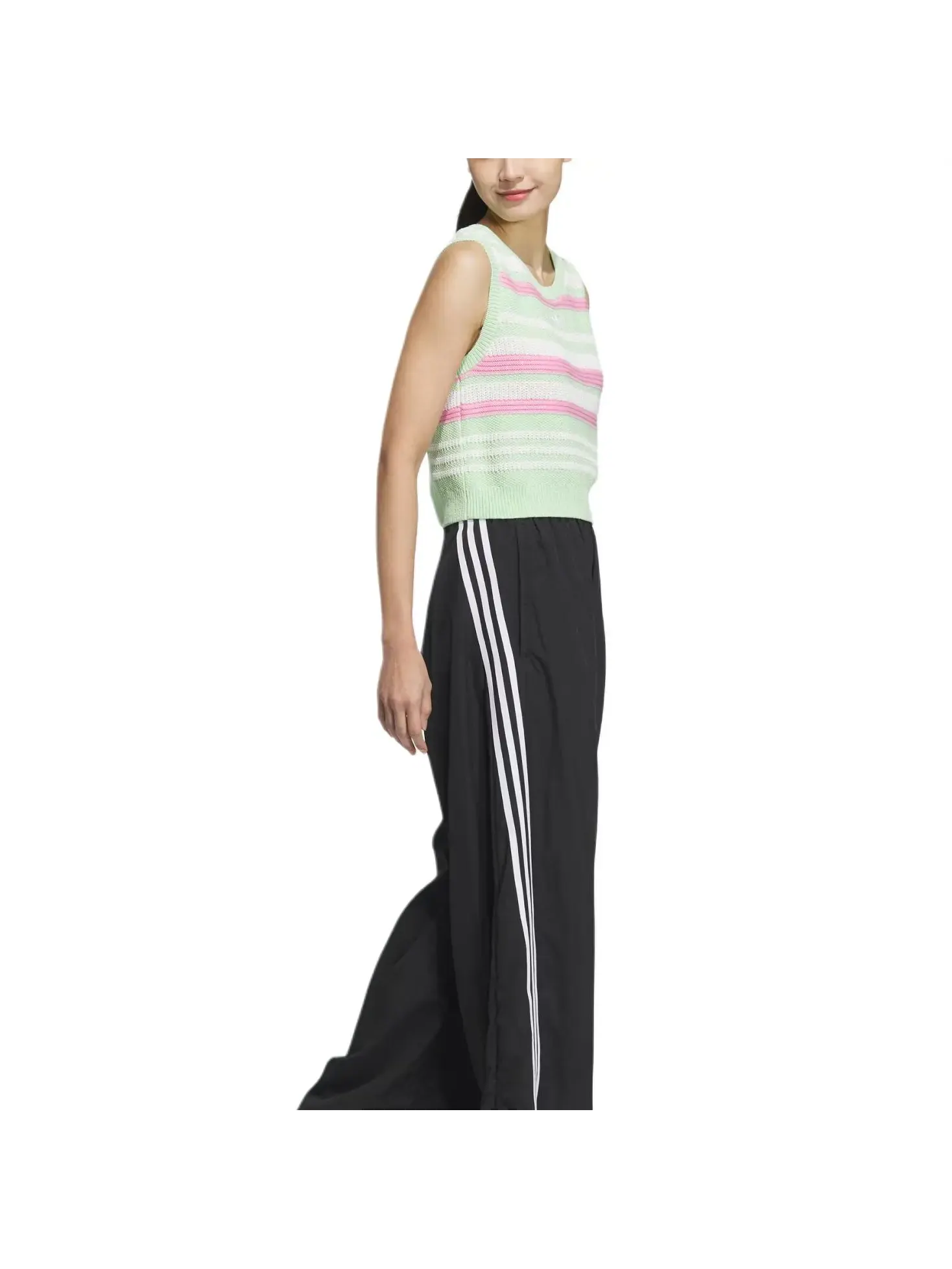 Жилетка Adidas Summer Knit Striped Tank Top — изображение 4 из 5, светлый зеленый