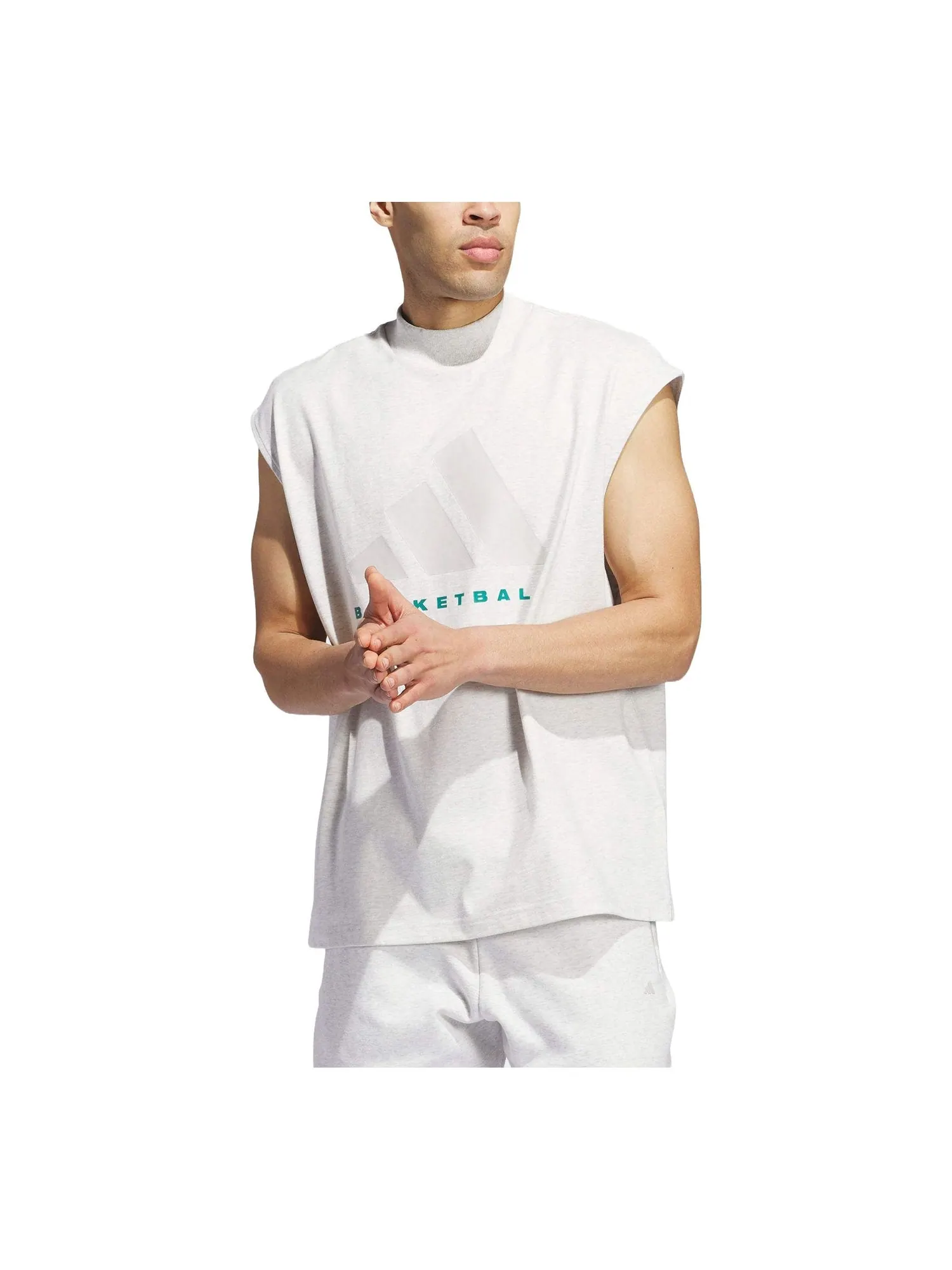 Футболка adidas Basketball Sleeveless T-shirt Asia Sizing 'Light Grey' JI9120 — изображение 1 из 2, светлый серый