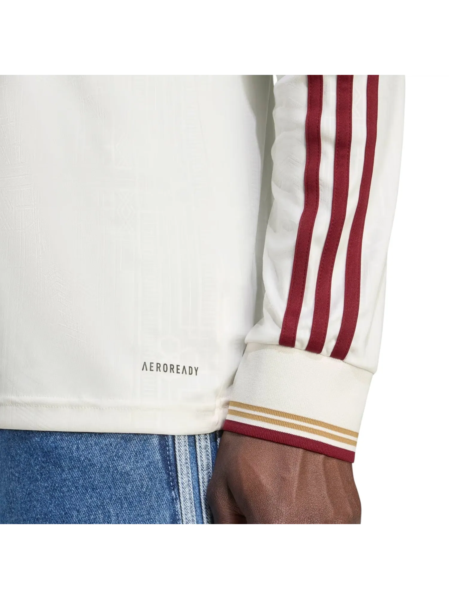 Футболка Adidas Arsenal 2025/2026 с длинным рукавом, третья форма — изображение 5 из 5, белый/бордовый