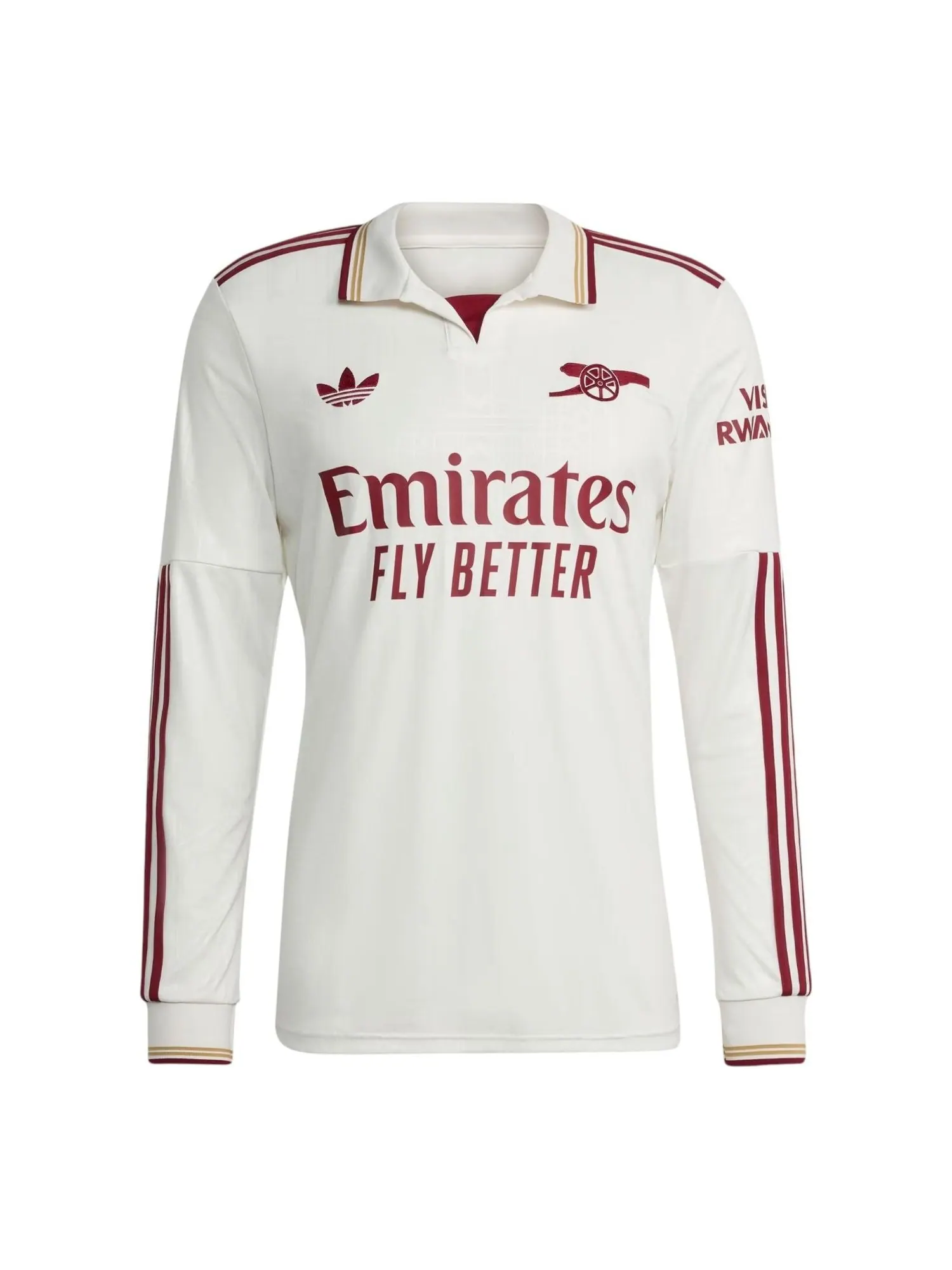 Футболка adidas Arsenal 2025/2026 Long Sleeve Third Kit 'Cloud White Burgundy' — изображение 1 из 5, белый