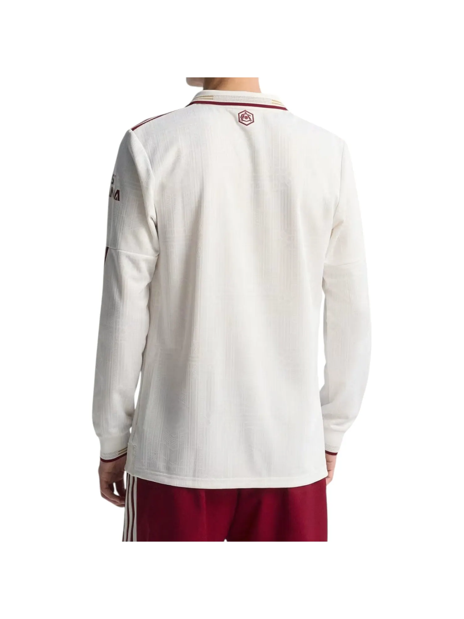 Футболка Adidas x Arsenal 25/26 Third Authentic Long Jersey Slim Fit 'Cloud White' — изображение 4 из 4, белый/бордовый