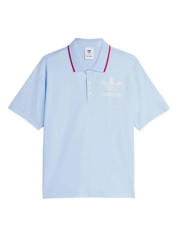 Рубашка поло x wales bonner short sleeve polo shirt 'glow blue' Adidas — изображение 1 из 2, синий