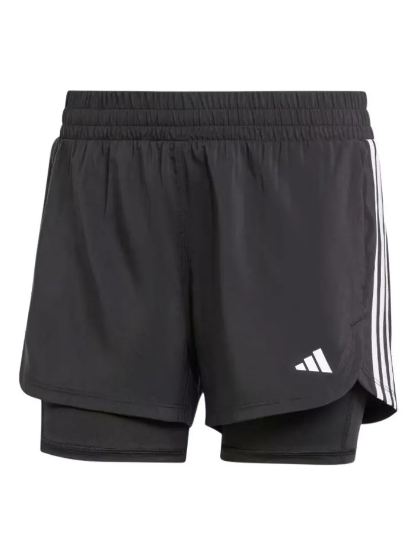 Спортивные шорты (WMNS) adidas 2 in 1 Pacer Shorts 'Black' — изображение 1 из 5, черный