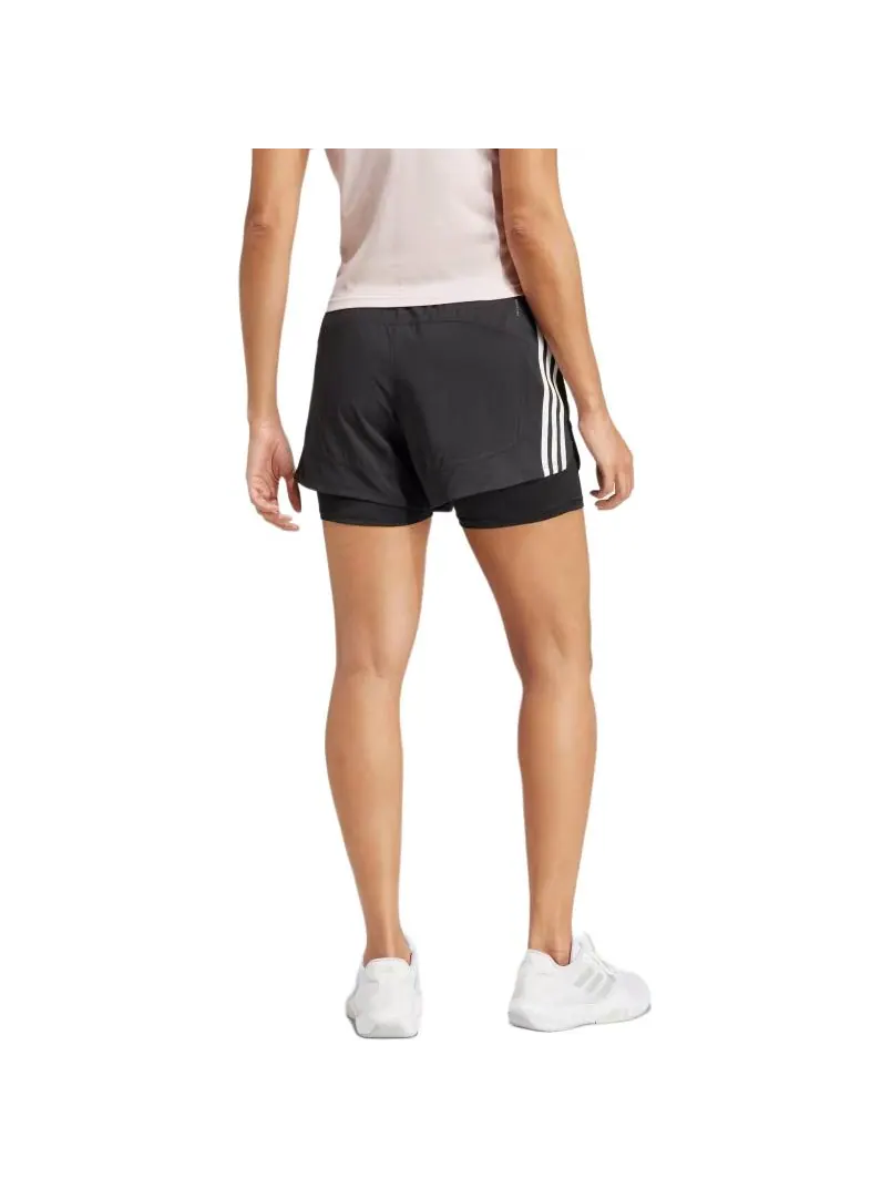 Спортивные шорты (WMNS) adidas 2 in 1 Pacer Shorts 'Black' — изображение 3 из 5, черный