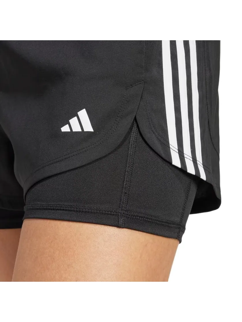 Спортивные шорты (WMNS) adidas 2 in 1 Pacer Shorts 'Black' — изображение 5 из 5, черный