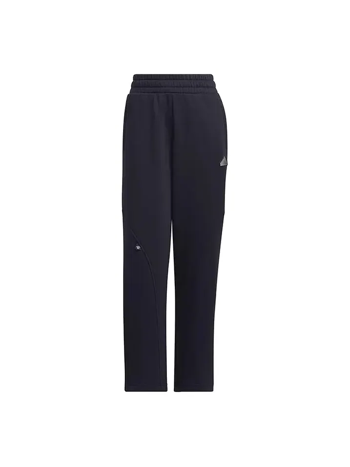 Спортивные брюки (WMNS) adidas FW24 Small Logo Fleece Joggers 'Navy Silver' — изображение 1 из 4, темно-синий