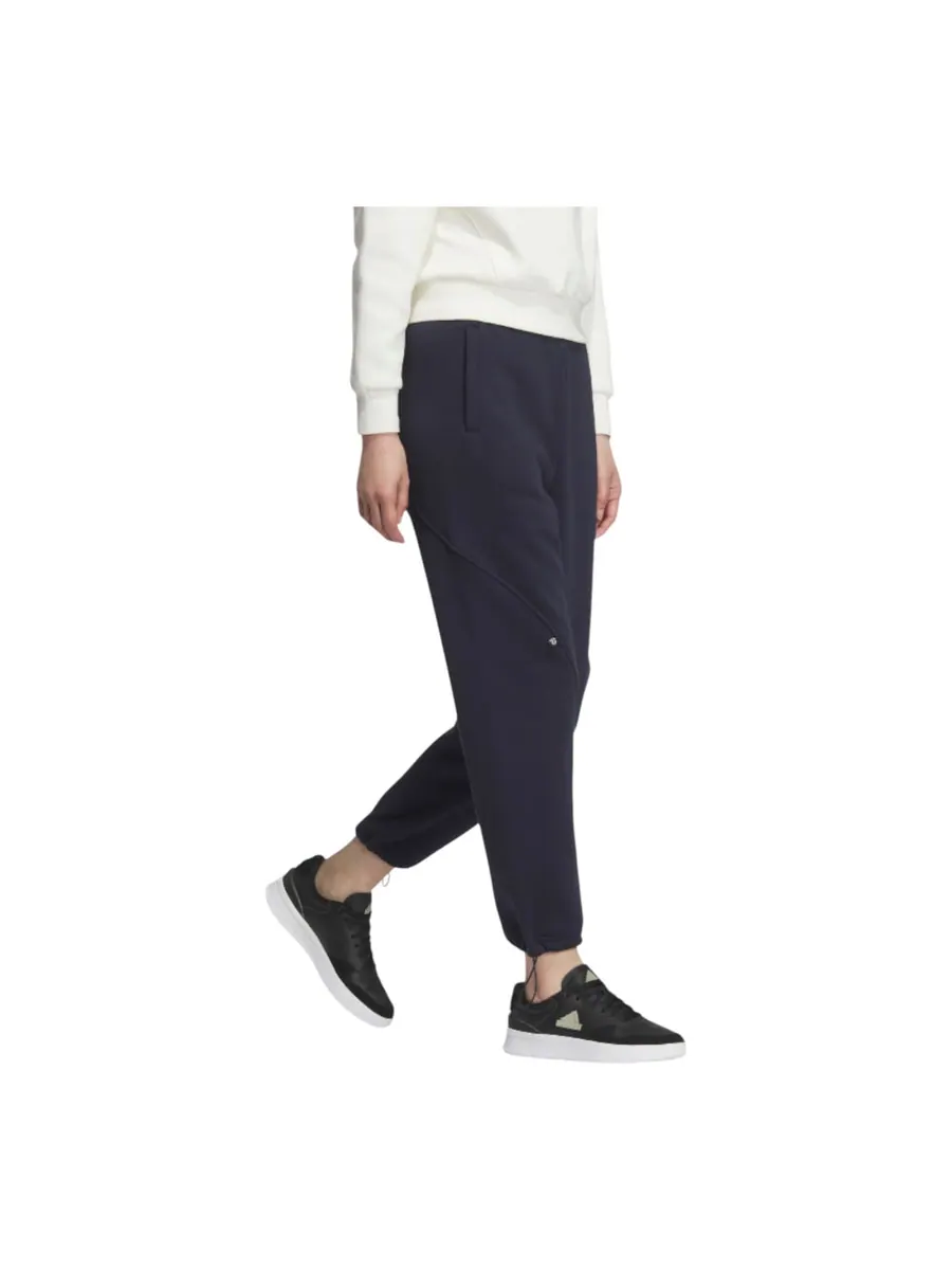 Спортивные брюки (WMNS) adidas FW24 Small Logo Fleece Joggers 'Navy Silver' — изображение 2 из 4, темно-синий