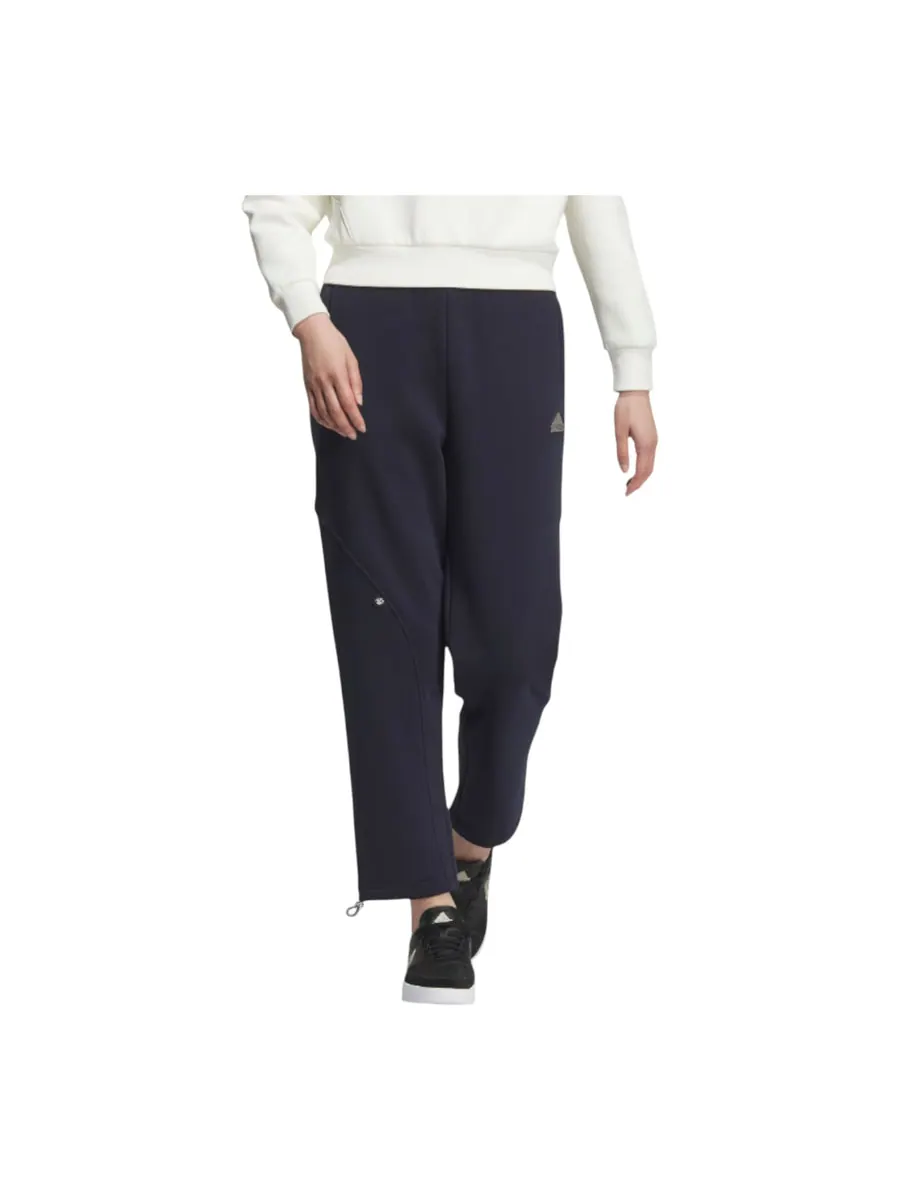 Спортивные брюки (WMNS) adidas FW24 Small Logo Fleece Joggers 'Navy Silver' — изображение 3 из 4, темно-синий