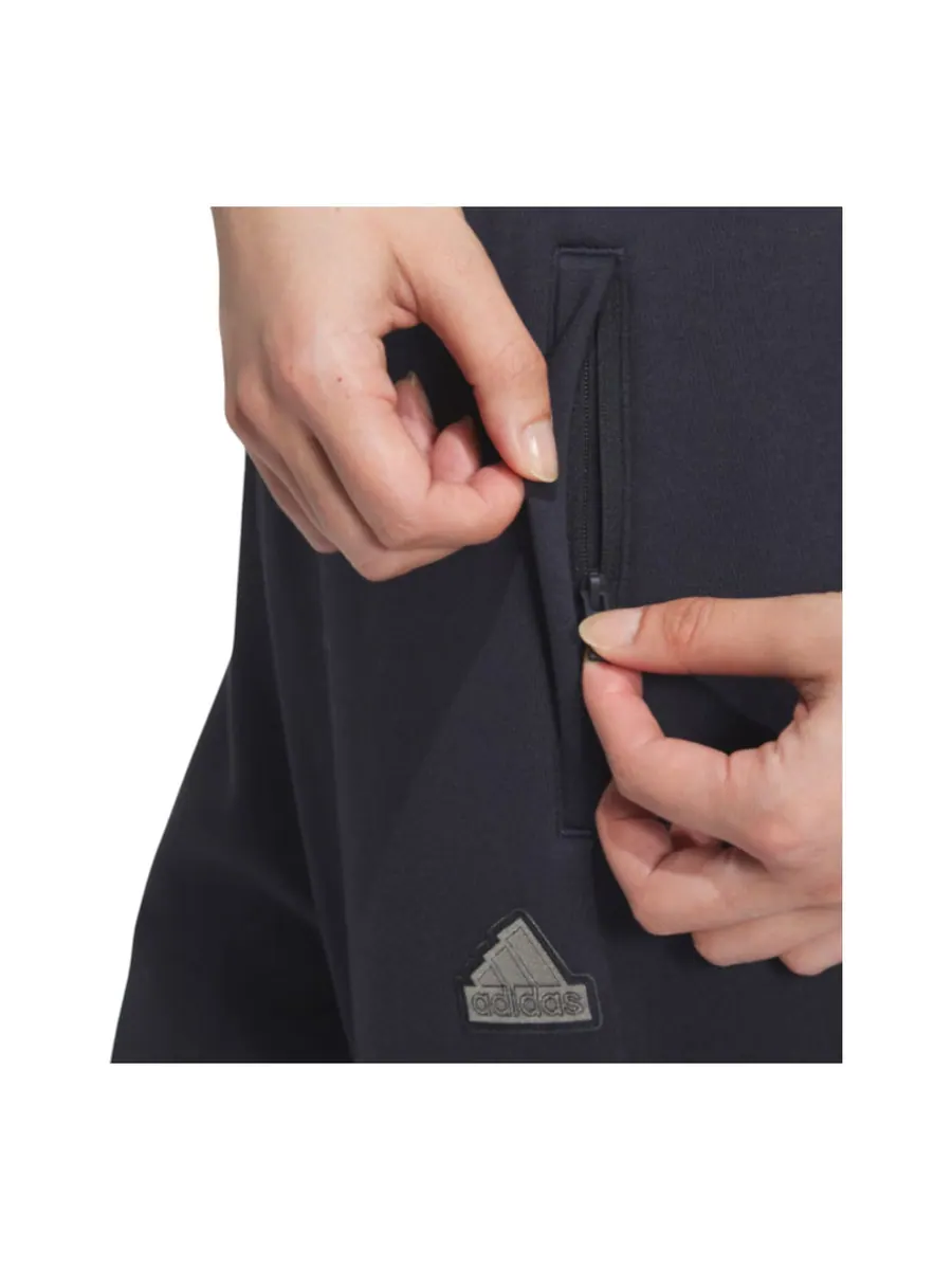 Спортивные брюки (WMNS) adidas FW24 Small Logo Fleece Joggers 'Navy Silver' — изображение 4 из 4, темно-синий