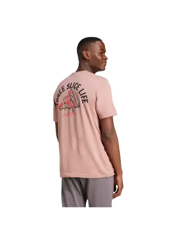 Футболка adidas Lounge Pizza Graphic T-Shirt 'Pink' — изображение 2 из 2, розовый