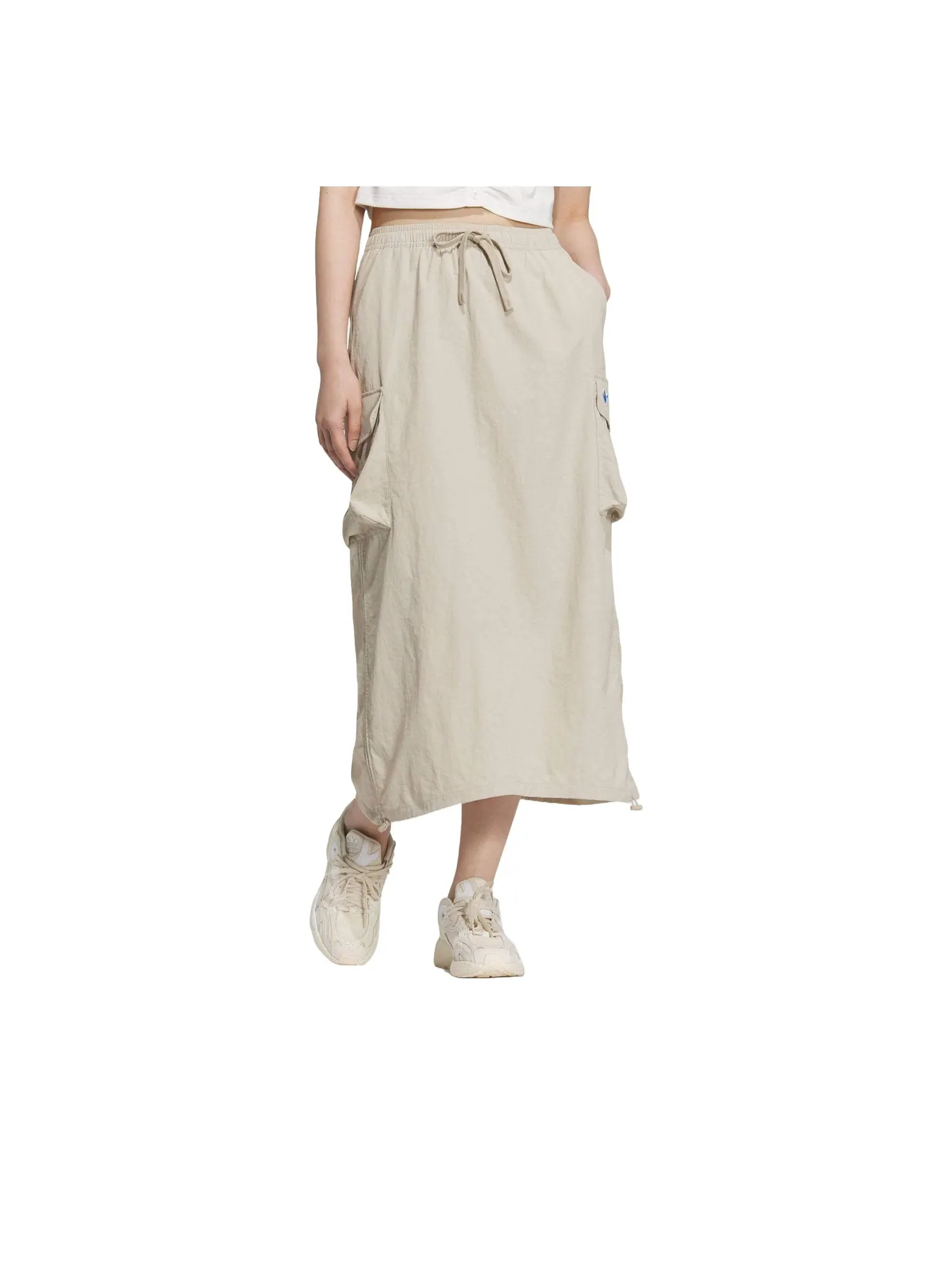 Юбка (WMNS) adidas Chinese Valentine's Day Long Skirt 'Khaki' JM2714 — изображение 1 из 2, хаки