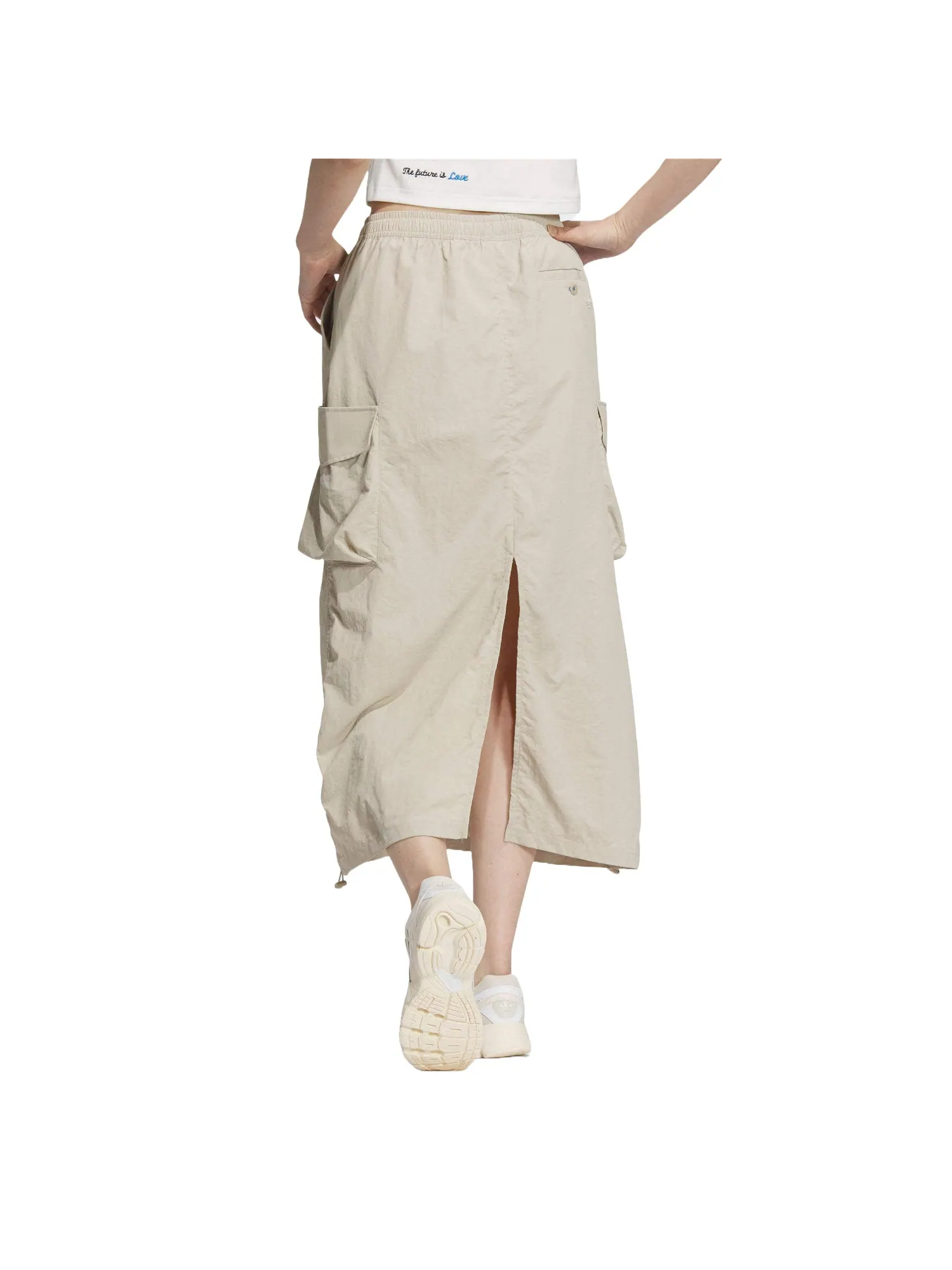 Юбка (WMNS) adidas Chinese Valentine's Day Long Skirt 'Khaki' JM2714 — изображение 2 из 2, хаки