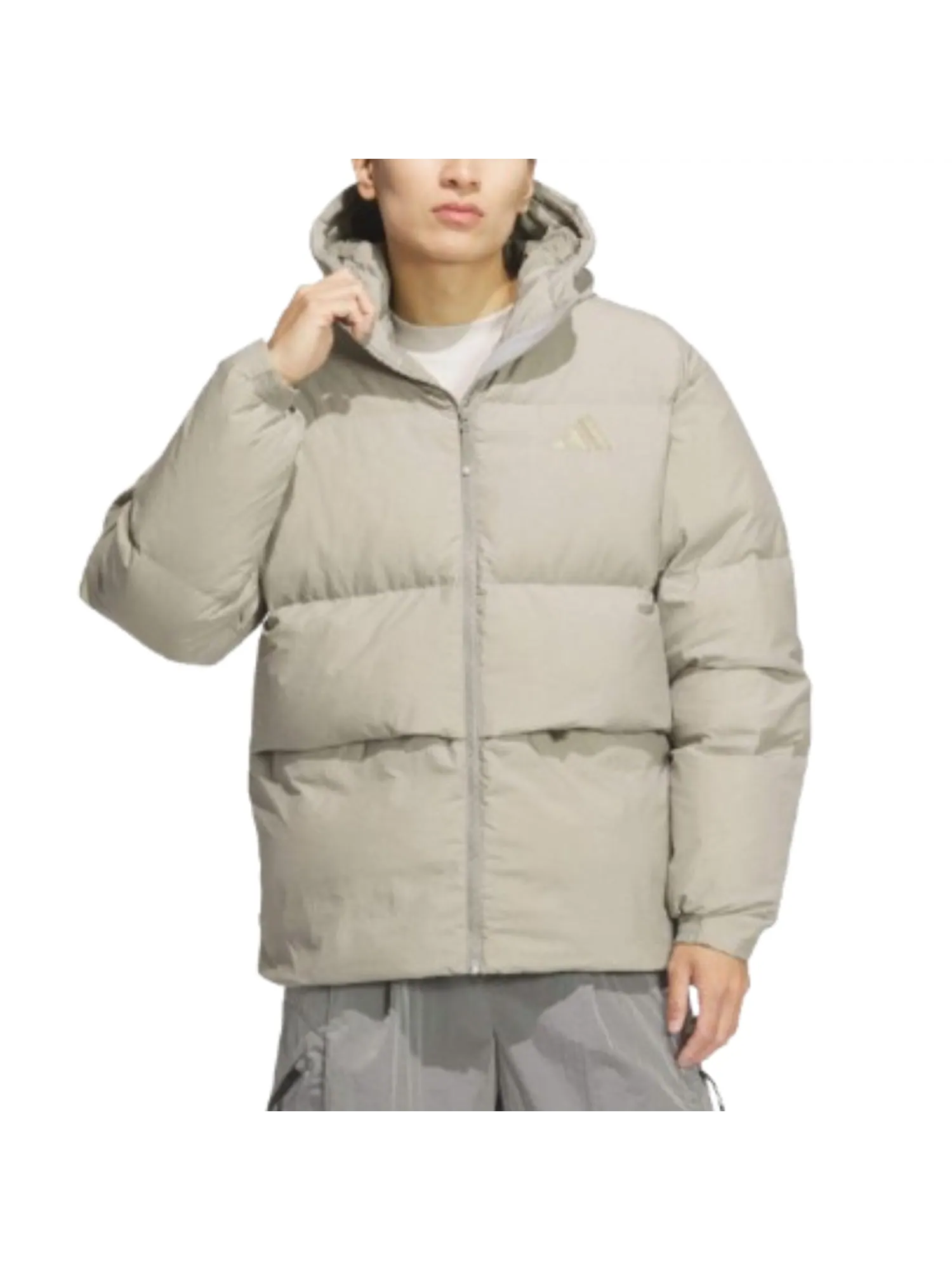 Пуховая куртка Adidas Basic Down Jacket 'Beige' — изображение 2 из 3, бежевый