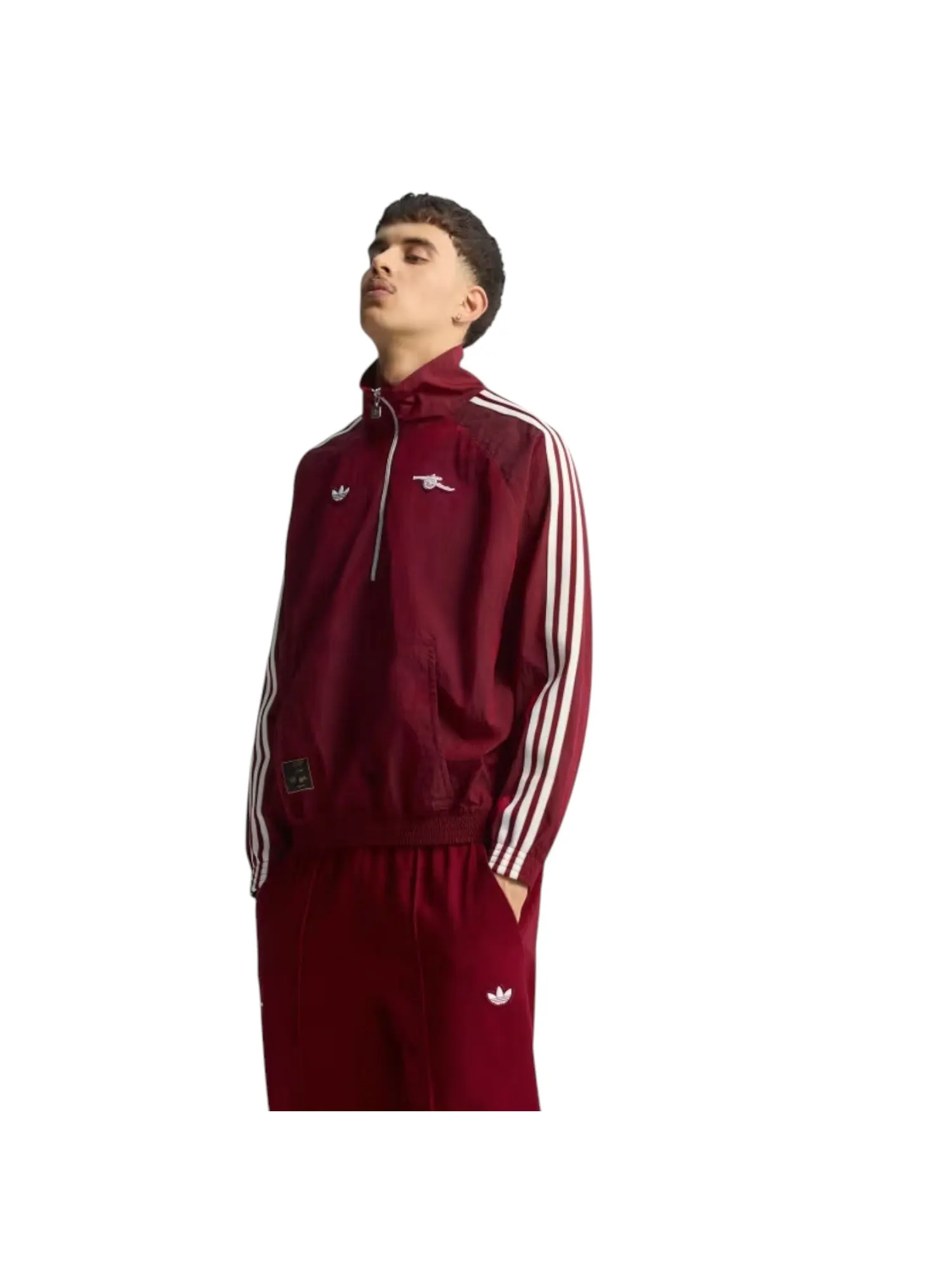 Куртка Adidas Arsenal Terrace Icon Half-Zip Jacket 'Team Coll Burgundy' — изображение 2 из 5, бордовый