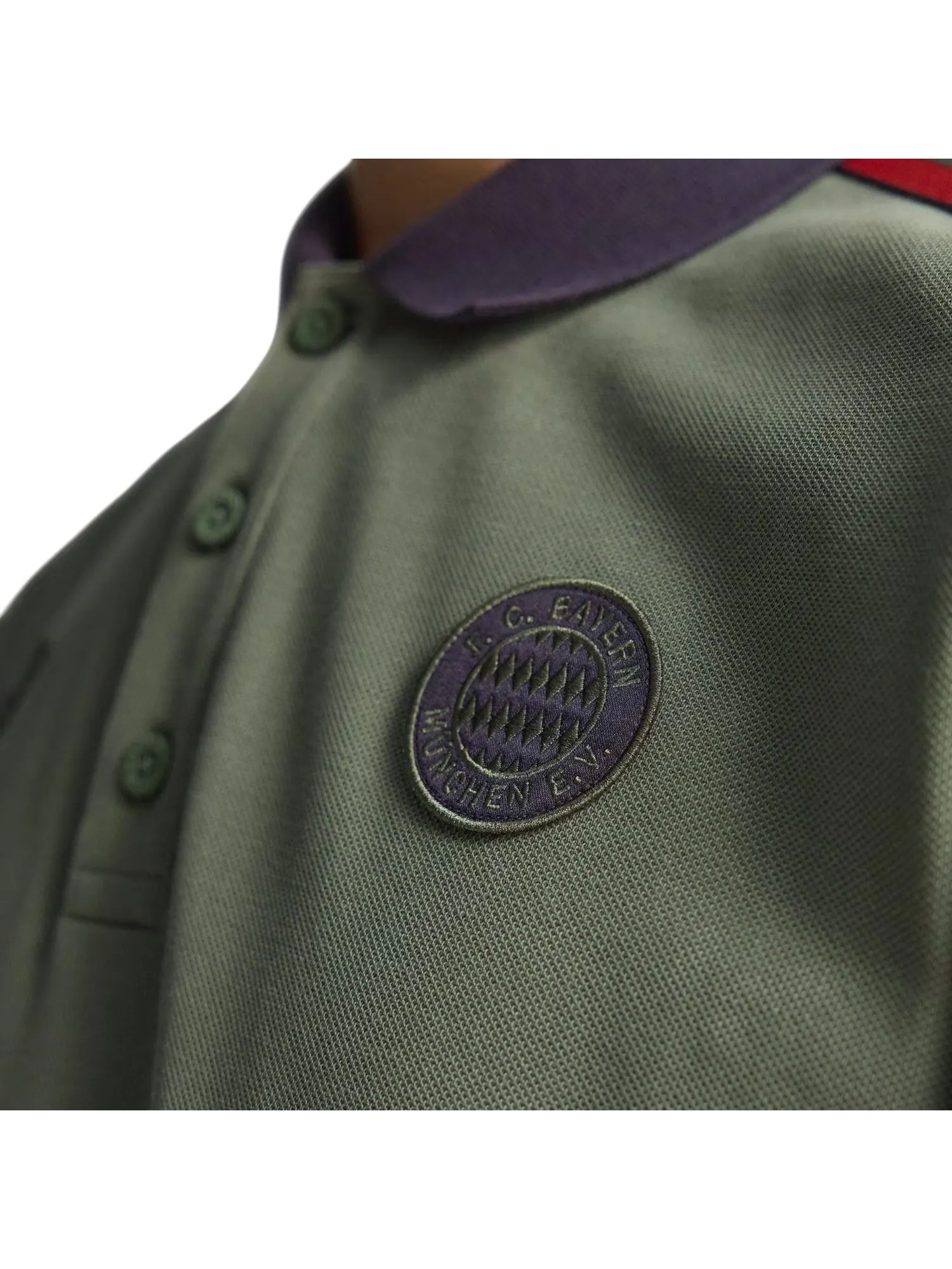 Поло adidas FC Bayern Terrace Icon Long Sleeve Polo Shirt 'Base Green' — изображение 6 из 6, зеленый