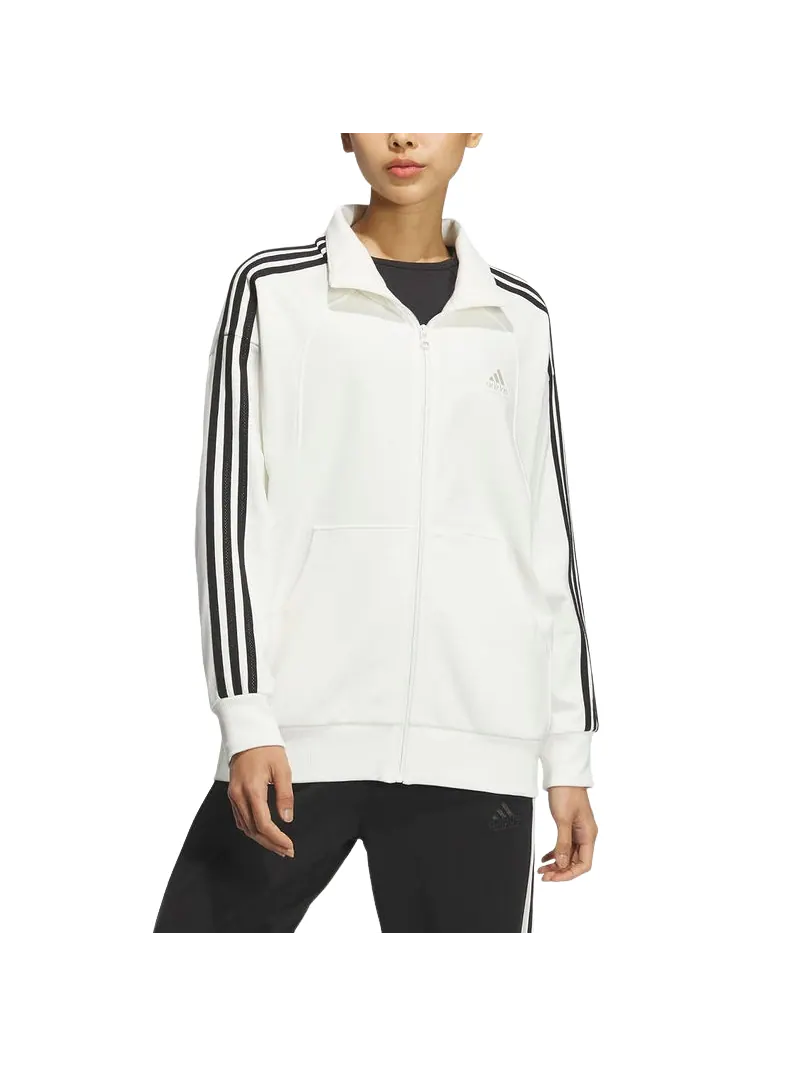(WMNS) Вязаная куртка Adidas 3-Stripes FW24 'Бело-черная' — изображение 2 из 2, белый/черный
