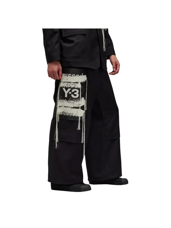 Брюки y-3 sport uniform patch trousers 'black' Adidas — изображение 2 из 3, черный