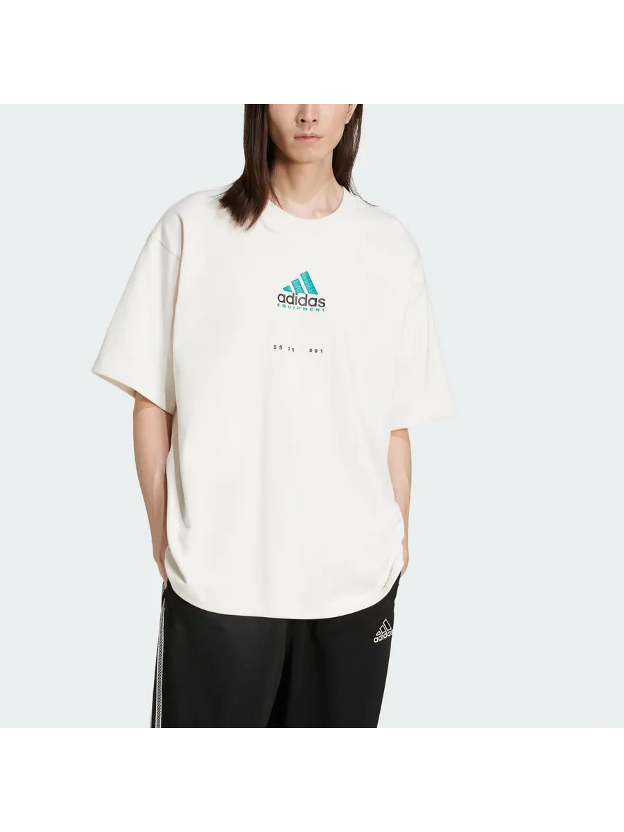 Футболка adidas EQT Graphic T-Shirt 'Cream White' — изображение 2 из 4, белый