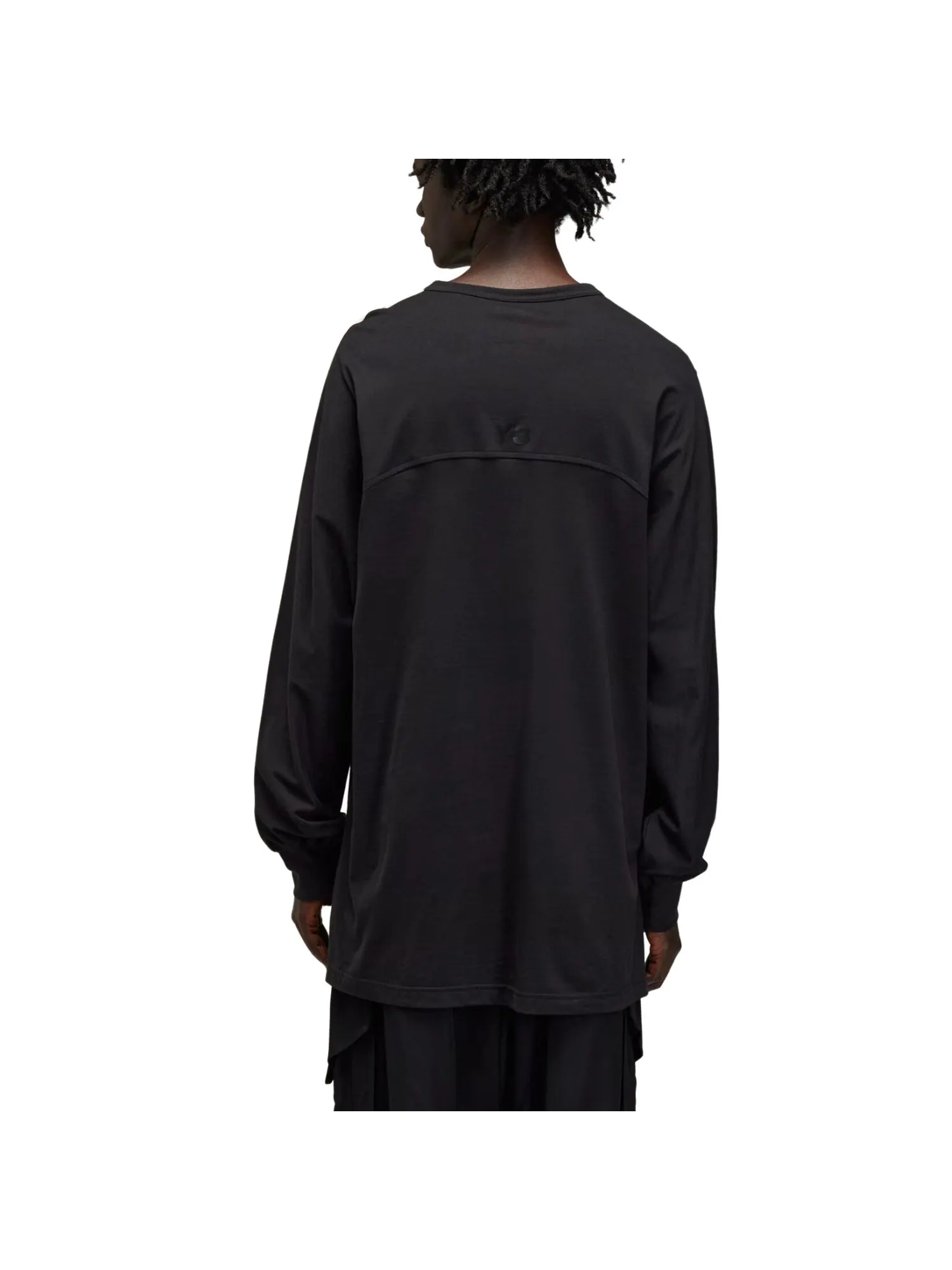 Футболка с длинными рукавами Adidas Y-3 3-Stripes, черная, модель — изображение 3 из 3, черный