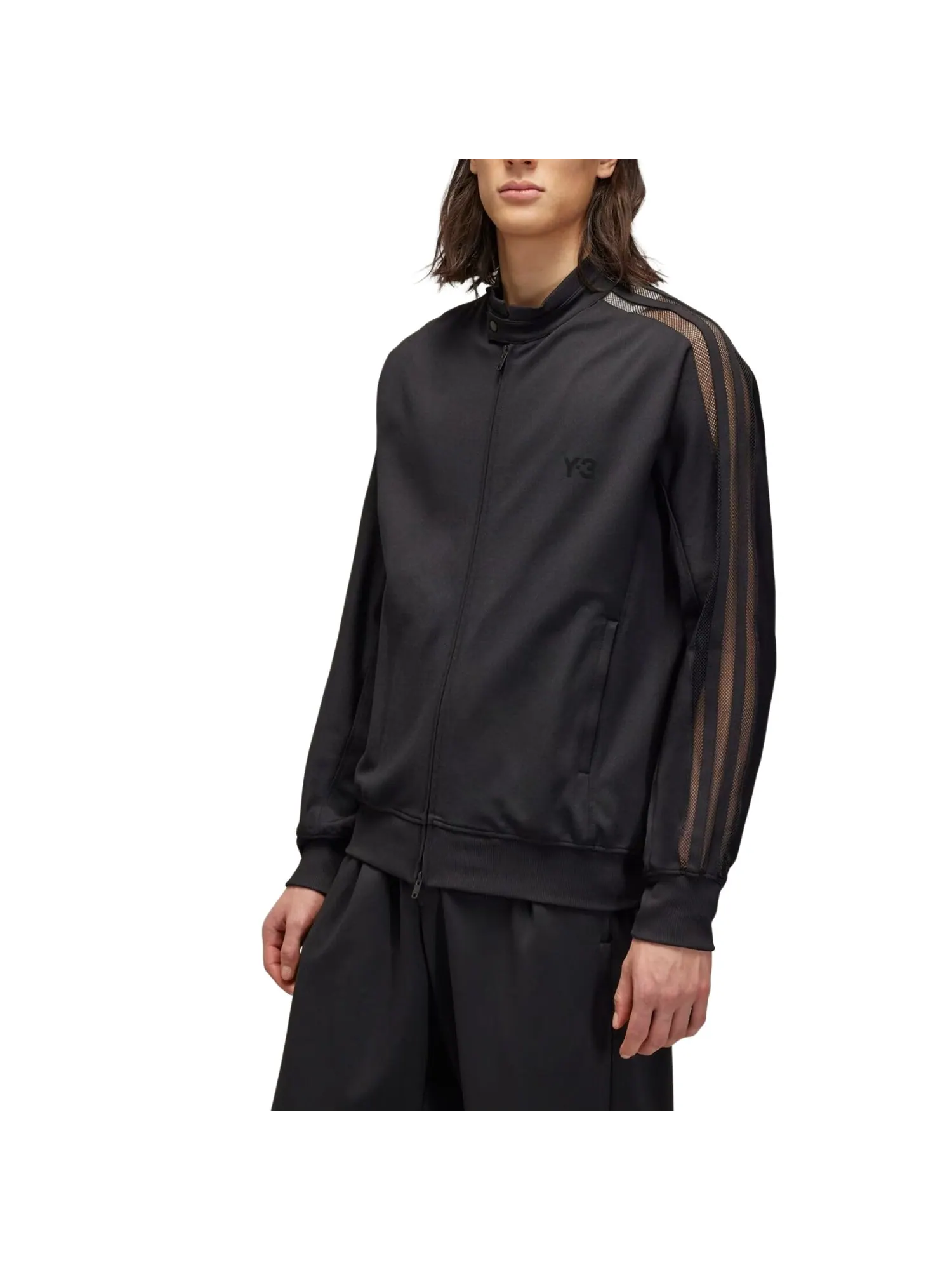 Спортивная куртка Adidas Y-3 с тремя полосками, черная, модель — изображение 3 из 5, черный