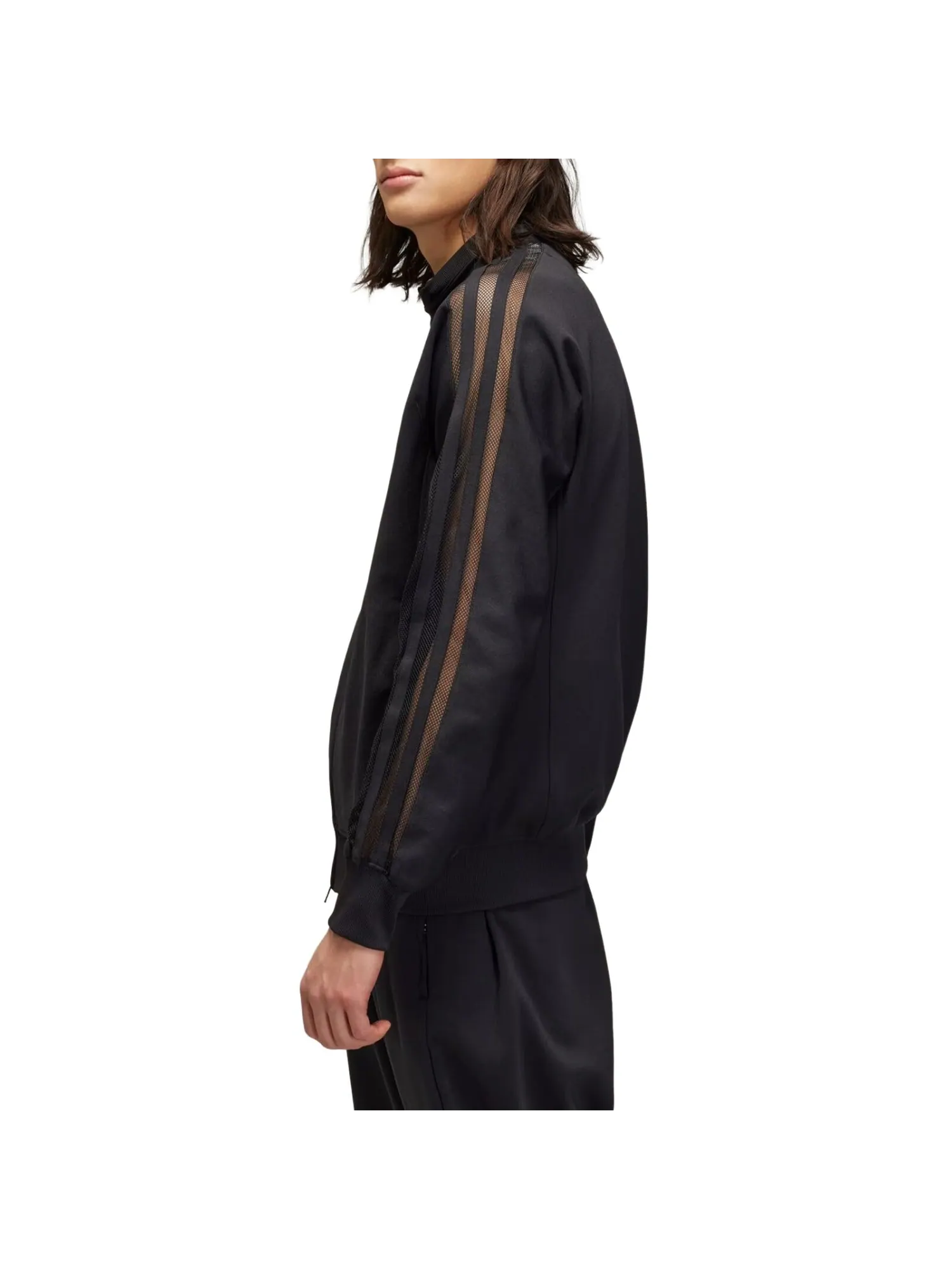 Спортивная куртка Adidas Y-3 с тремя полосками, черная, модель — изображение 4 из 5, черный