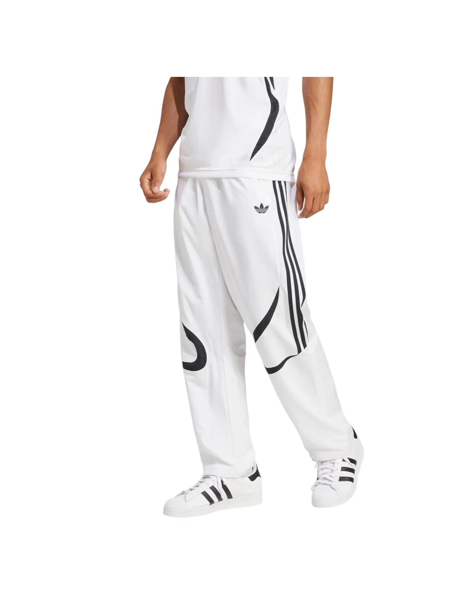Спортивные штаны Adidas Adicolor Teamgeist Track Tracksuit Bottoms 'White Black' — изображение 2 из 3, белый/черный