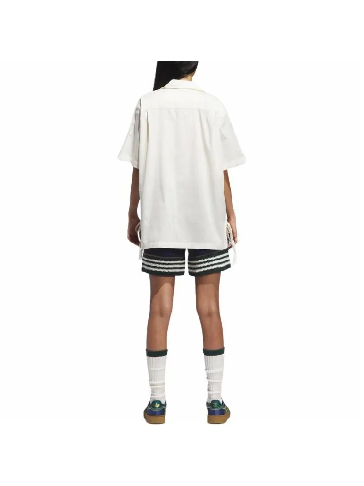 Рубашка adidas x Clot Bowling Shirt 'Cream White' — изображение 5 из 6, белый