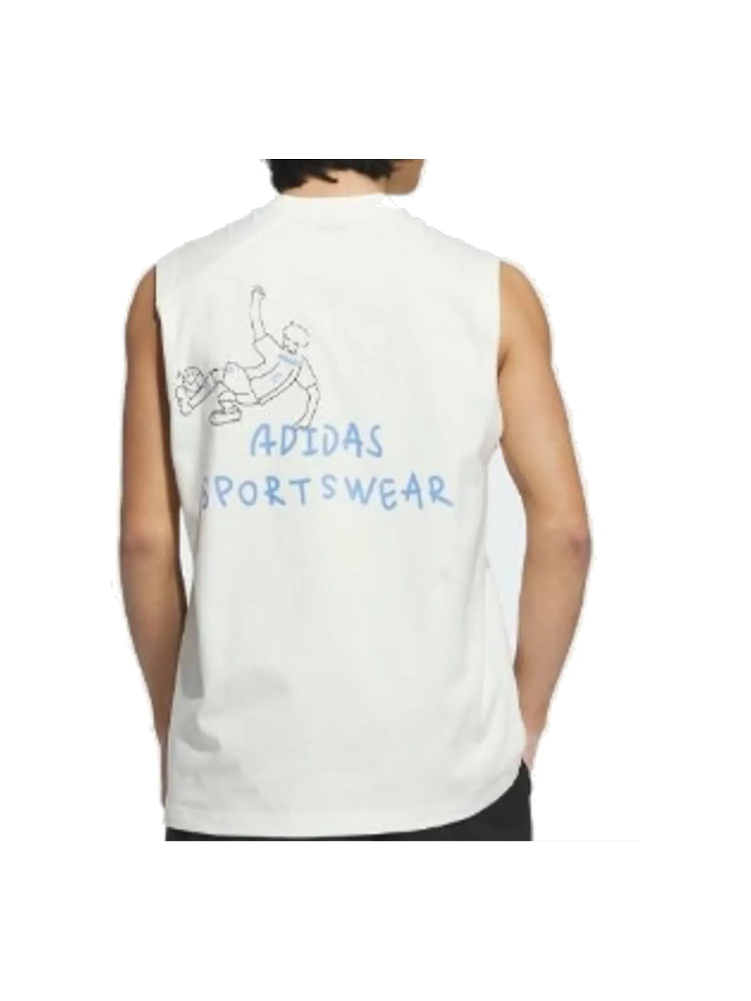 Спортивный топ adidas Graphic Tank Top 'White Blue' JP2642 — изображение 3 из 3, белый синий
