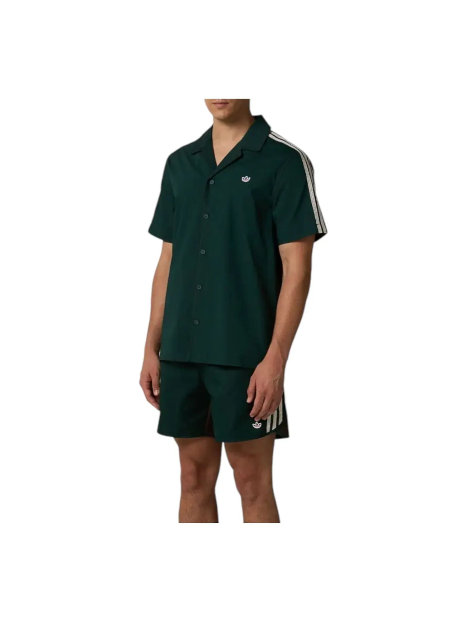 Рубашка adidas x CLOT BY Edison Chen Short-Sleeved Shirt 'Green Brown' — изображение 2 из 3, мульти