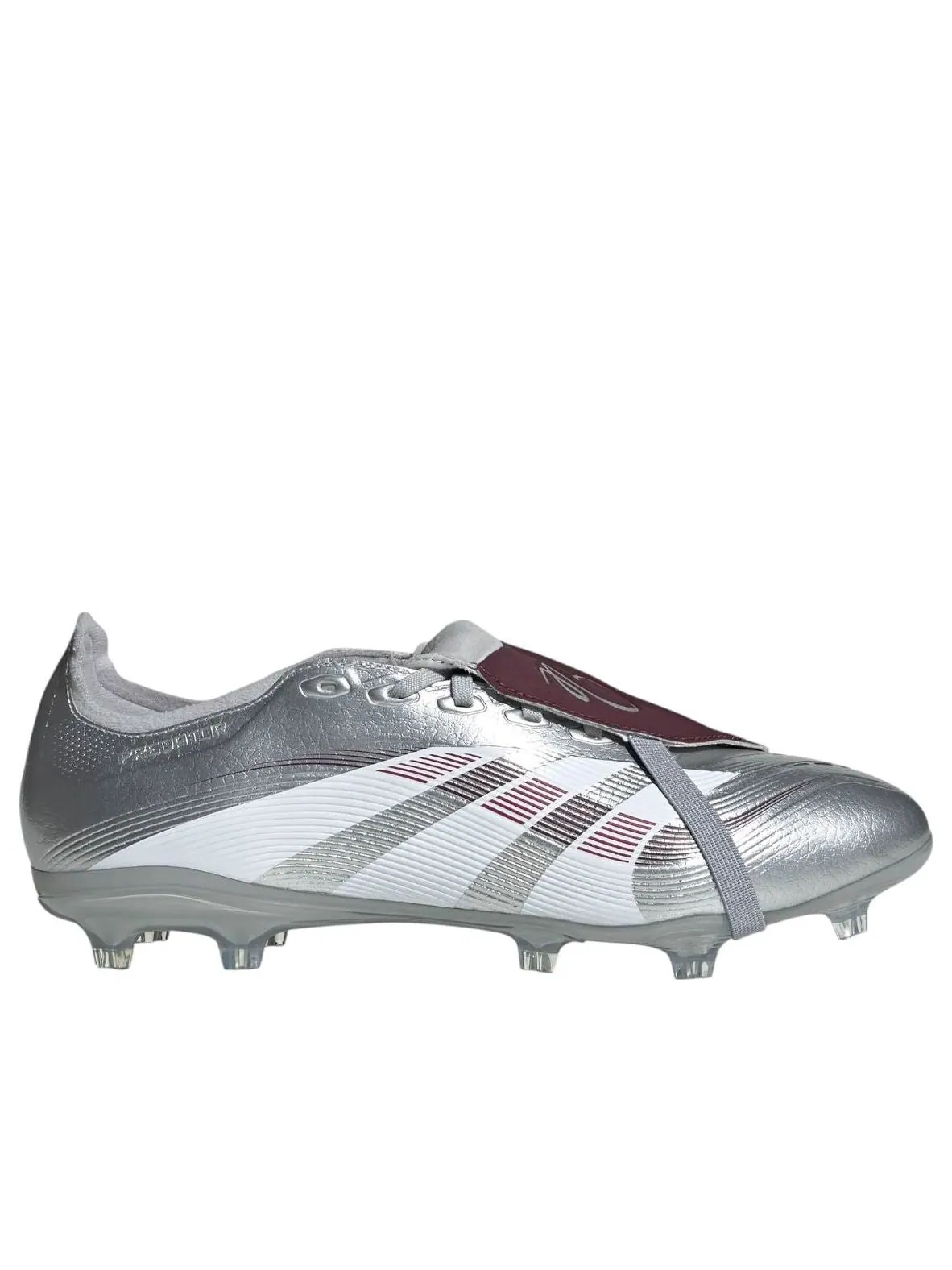 Футболка Adidas x Jude Bellingham Predator League Fold Over Tongue FG MG 'Silver Metallic Burgundy' — изображение 2 из 6