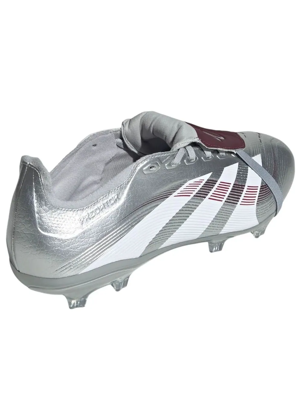 Футболка Adidas x Jude Bellingham Predator League Fold Over Tongue FG MG 'Silver Metallic Burgundy' — изображение 6 из 6