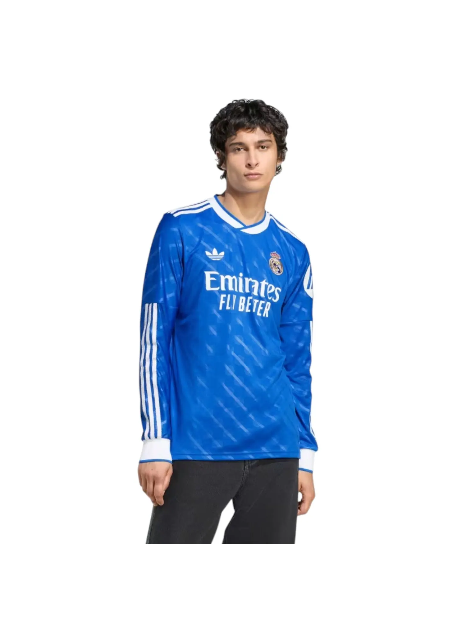 Футболка с длинным рукавом Adidas Real Madrid 2025/2026, третья форма, цвет «Голубая птица» — изображение 3 из 5